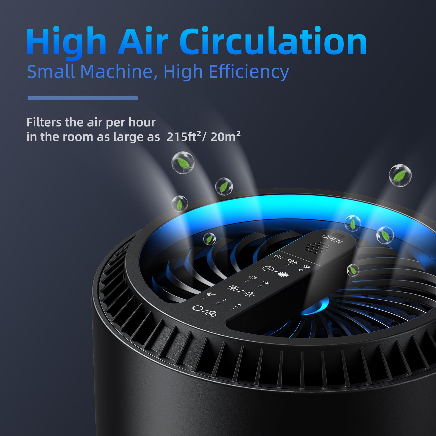 Aroeve Air Purifiers For Home, Air Purifier Air Cleaner For Smoke Pollen Dander Hair Smell Portable Air Purifier With Sleep Mode