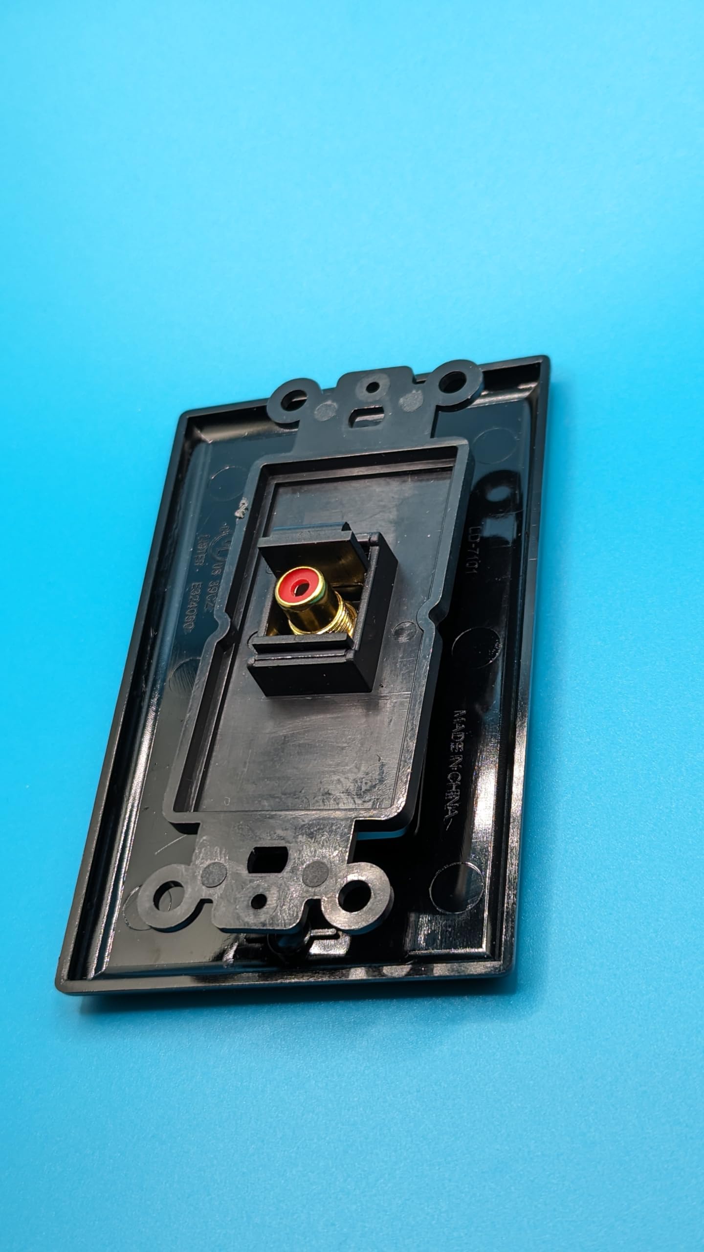 Riteav   1 Rca Red For Subwoofer Audio Port Wall Plate Decorative   Black