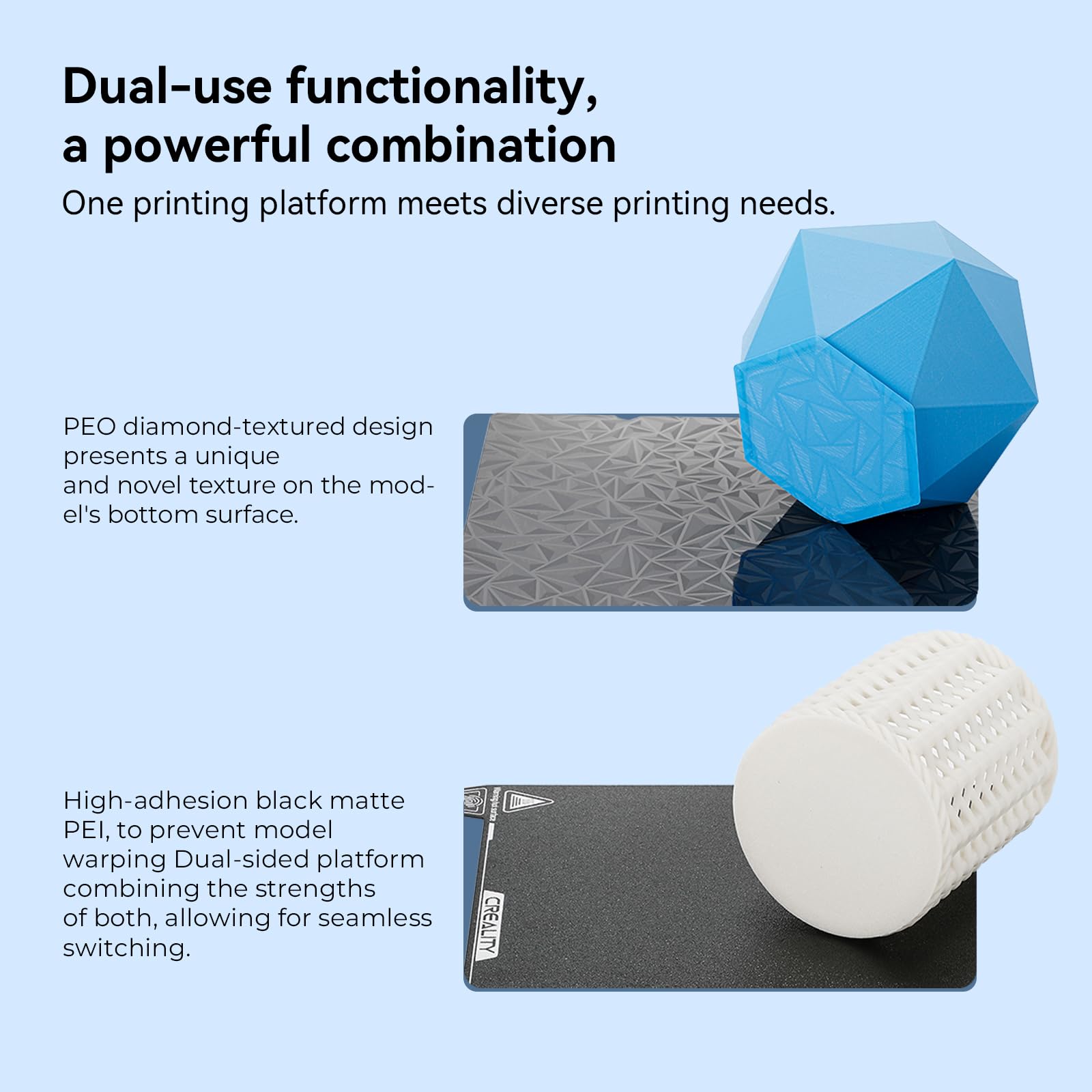 Creality Ender 3 Build Plate Kit Dual-Sided Printing Platform Board Glossy Peo + Matte Pei Plate Build Surface For Ender 3 V3 Se