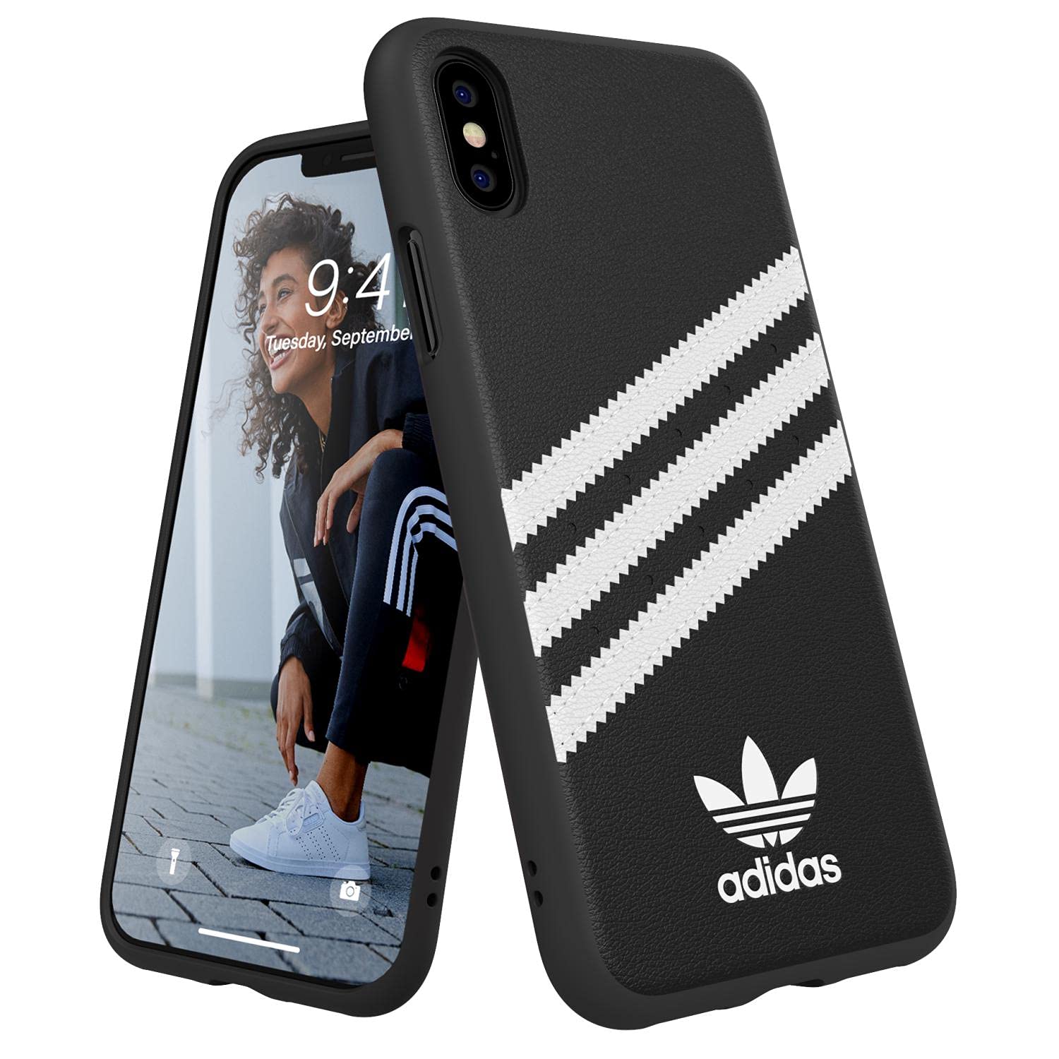 Adidas Iphone X/Xs Black/White Originals Molded Phone Case, Iphone Adidas Case, Drop Resistant Adidas Phone Case
