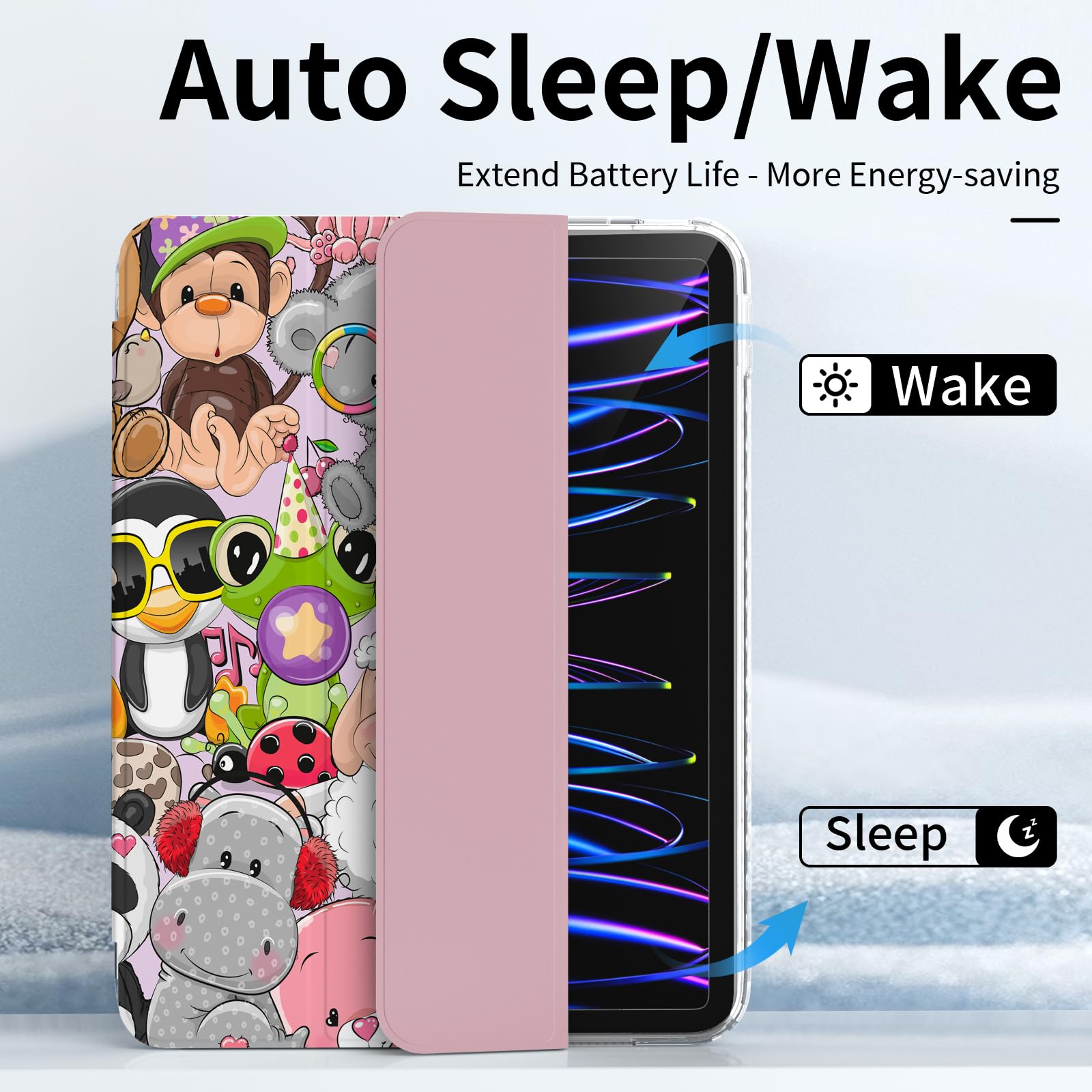 Piznernico Slim Trifold Case For Ipad 10Th Generation With Pencil Holder, Ipad 10 Case 10.9 Inch 2022 For Kids, Lightweight Shel