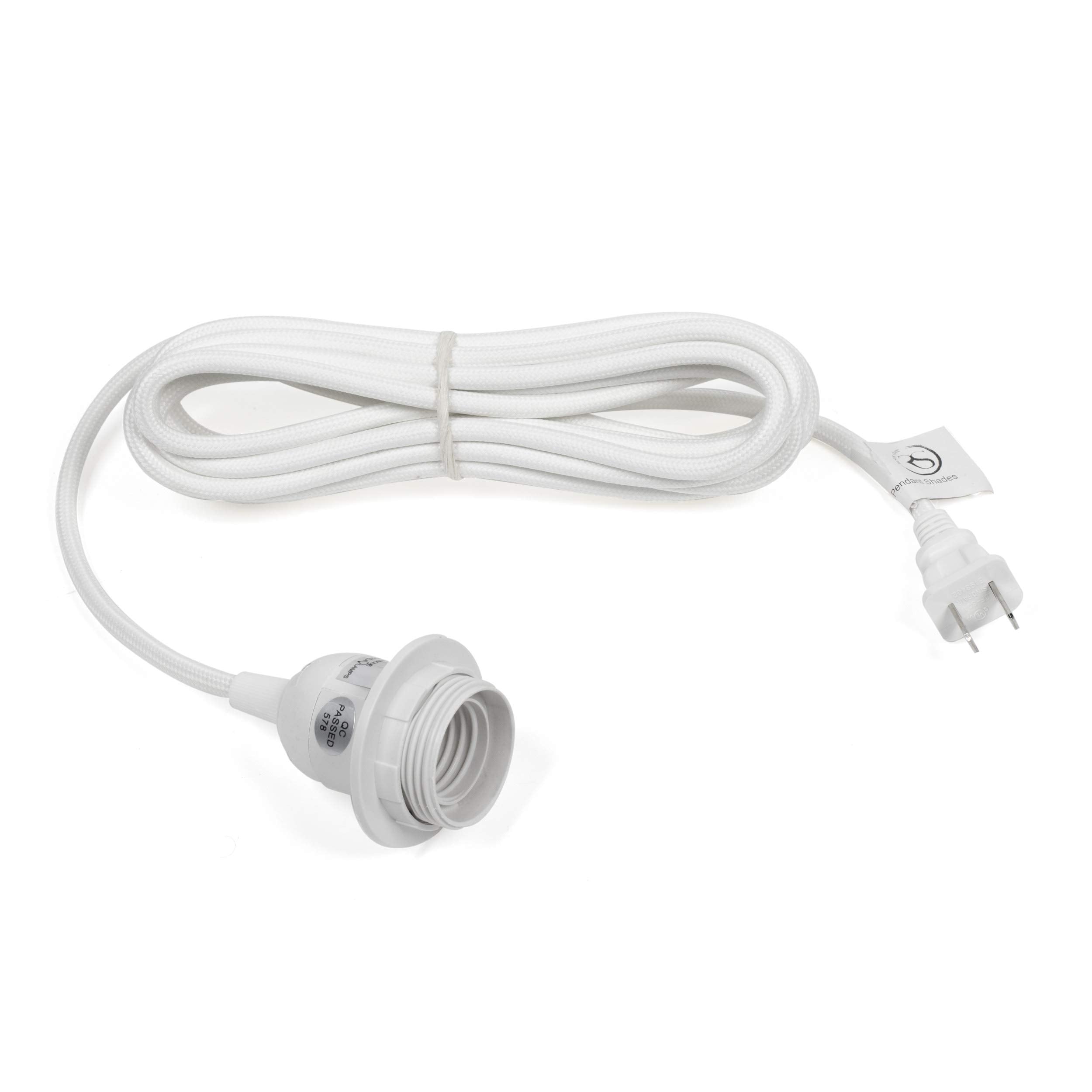 Rustic State Fabric Cord For Hanging Pendant Lamp Fixture   15 Feet Decorative Braided Flexible Cable With E 26/ E 27 Light Bulb