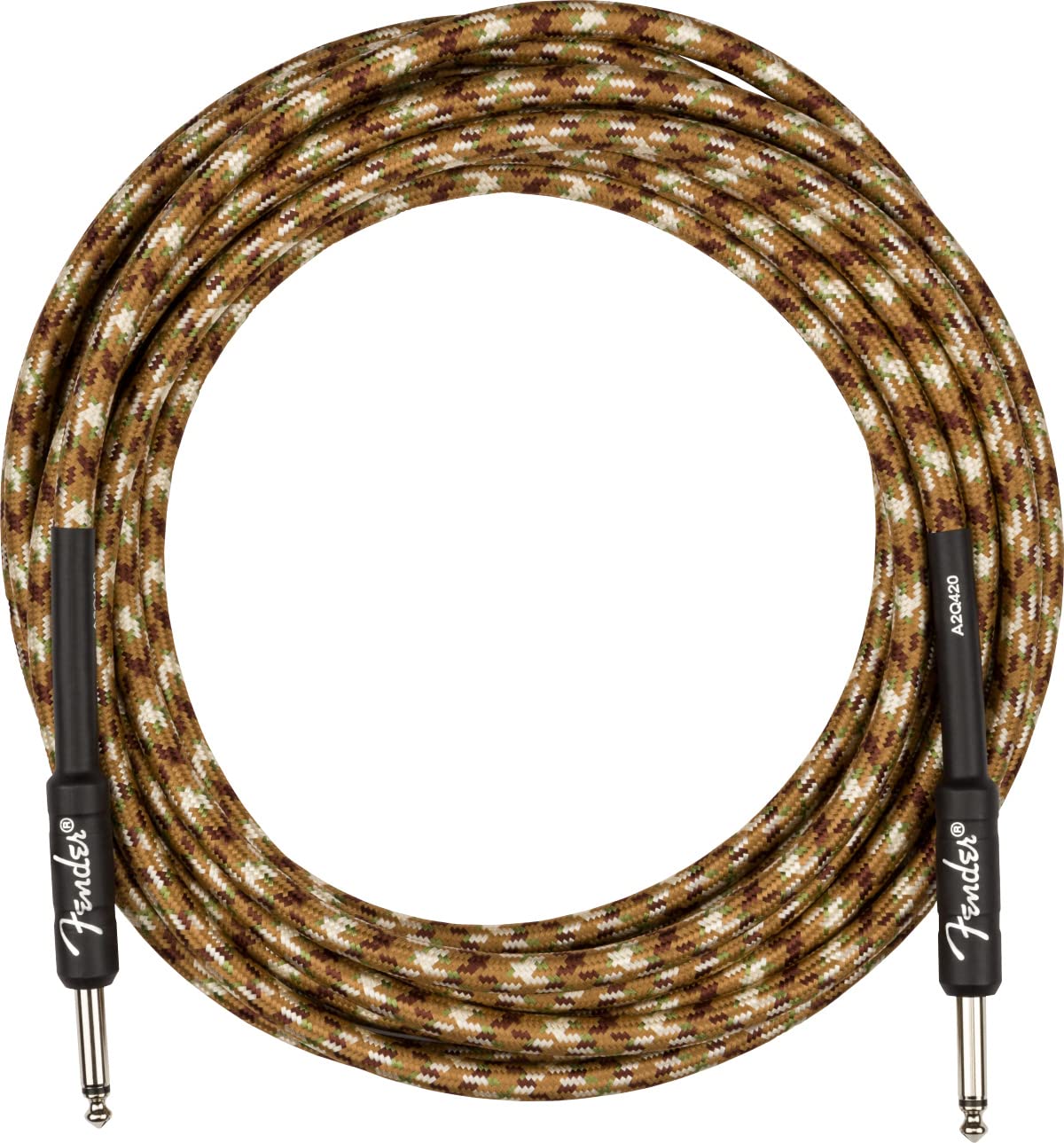 Fender 18.6 Foot Professional Tweed Instrument Cable, Straight Straight, Desert Camo   1 Pack
