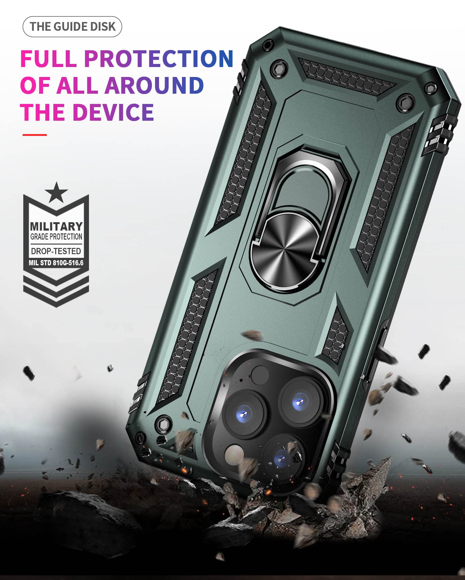 Addit Phone Case For Iphone 14 Pro Case Iphone 14 Pro Phone Case, With Kickstand Ring, Support Magnet Car Mount, Military Grade,