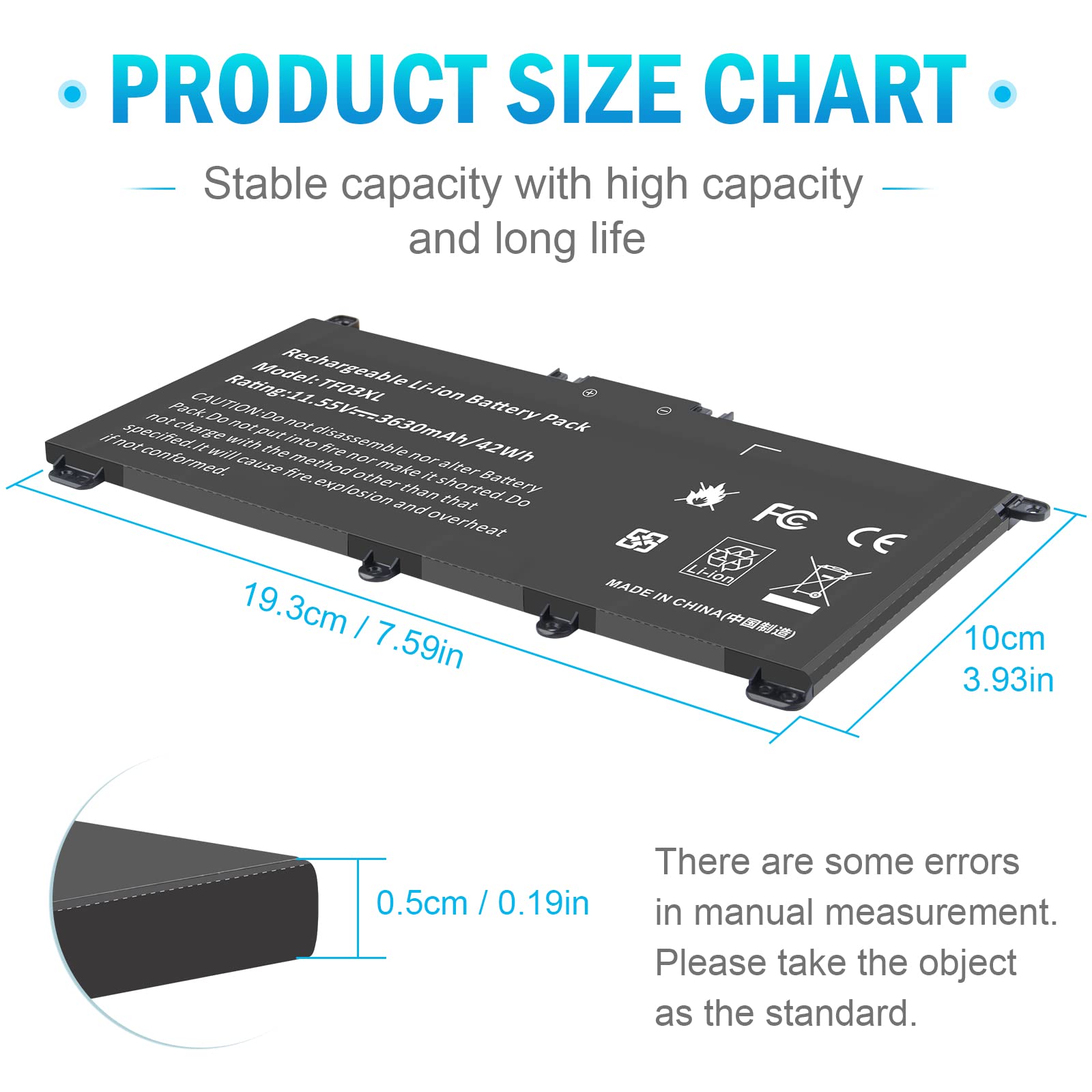 Asuncell 42Wh Tf03Xl 920070 855 920046 421 Battery For Hp Pavilion X360 15 Cc 15 Cd 15 Cc154Cl 15 Cc060Wm 15 Cc152Od 15 Cc055Od