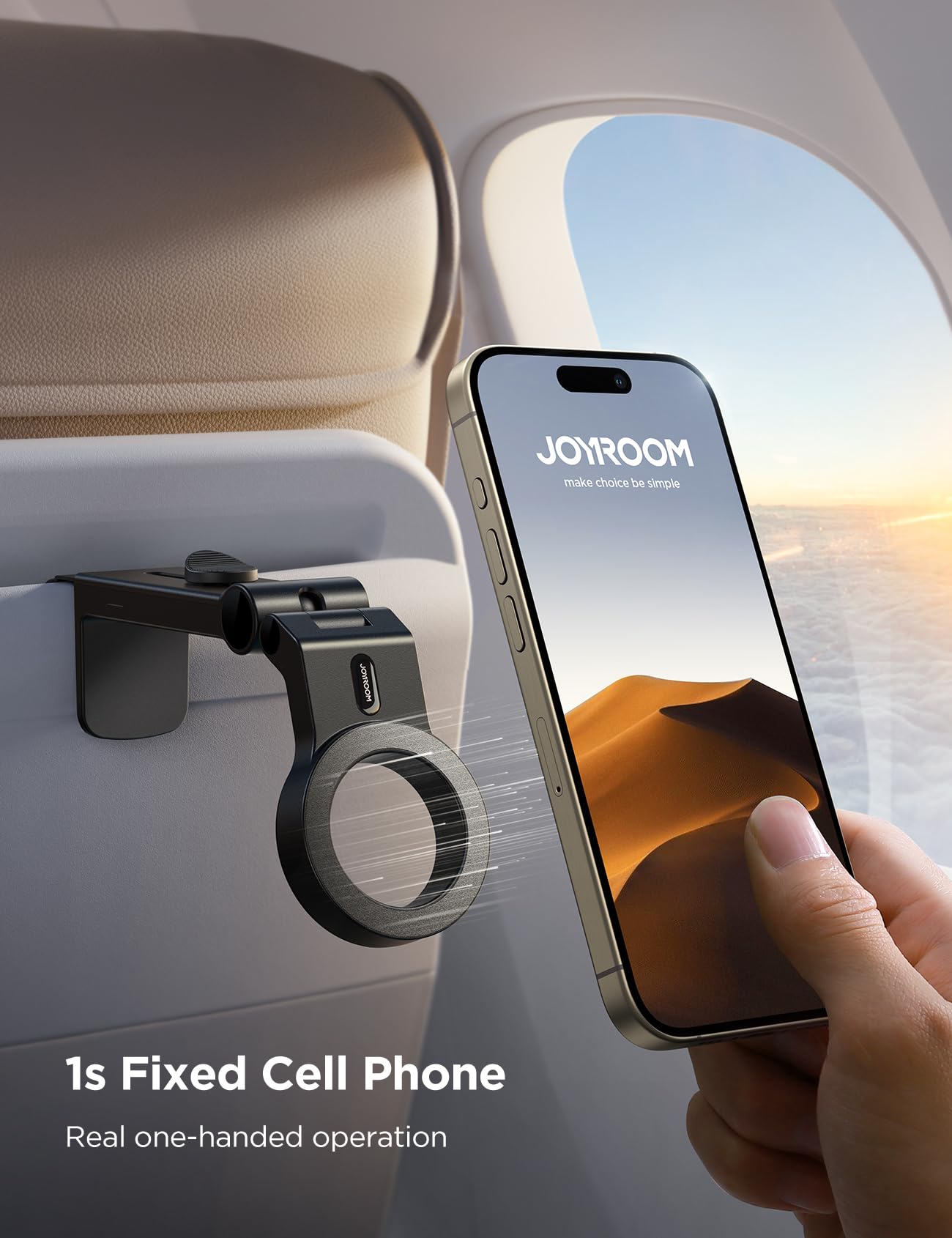 Joyroom 2 Pack Airplane Phone Holder, Hands-Free Airplane Phone Mount, Airplane Essentials Phone Stand For Iphone 15 Pro Max 14