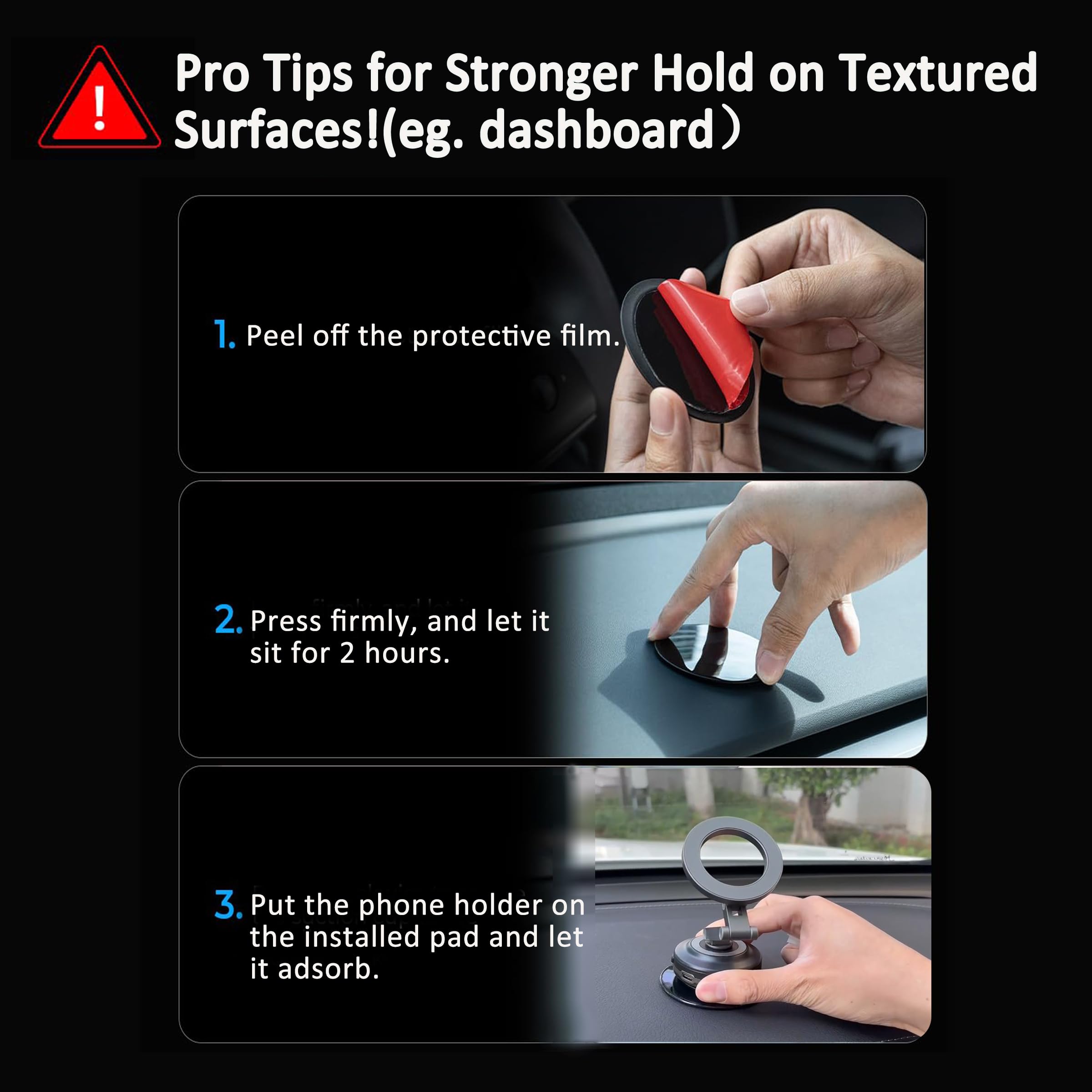 Zcchesong Upgraded Three Axis Adjustable Electric Vacuum Suction Phone Holder,360 Rotation Suction Phone Mount Hands-Free Phone