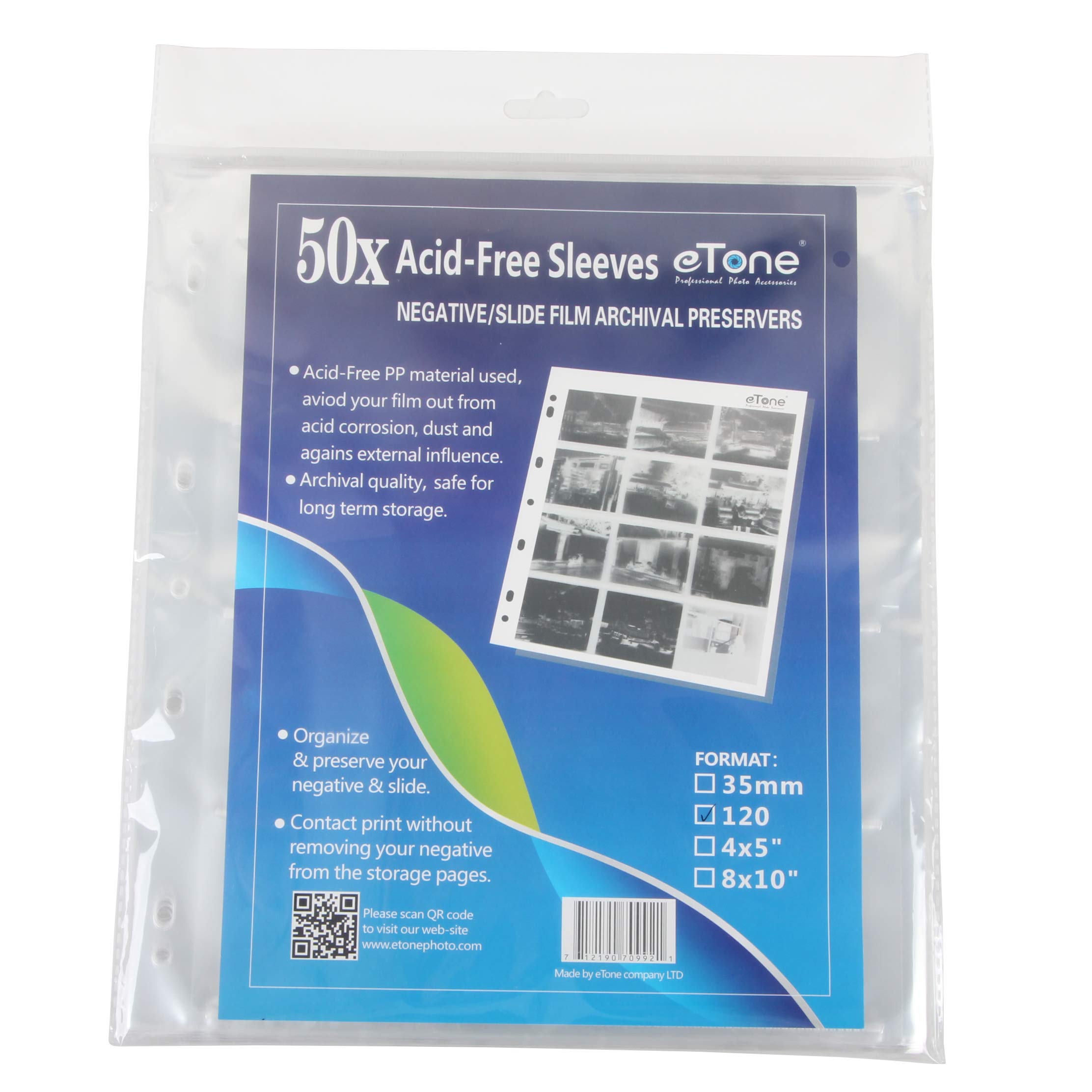 50X Etone Archival Storage Sheets 120 Negative Page Preservers (50X120)