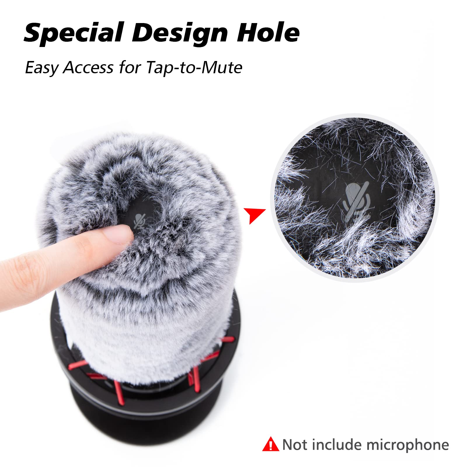 SUNMON Microphone Windscreen Pop Filter - Foam Cover & Furry Muff for HyperX QuadCast S (2 Pack) - QuadCast Pop Filter & Furry Foam
