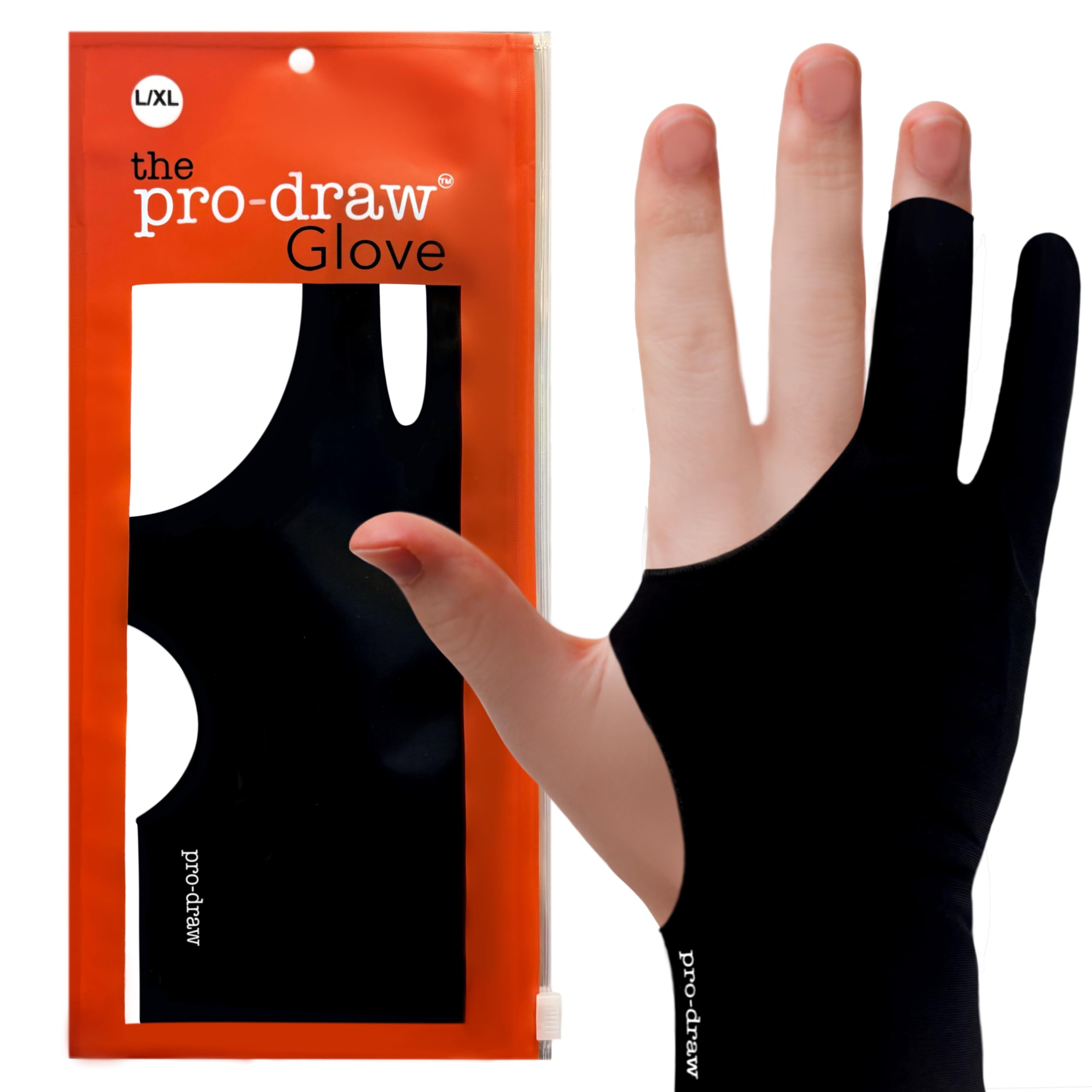 Pro Draw Artist Glove For Ipad, Drawing Tablet, Sketching // Two & Three Finger Tap // Right Or Left Hand (Large/X Large)