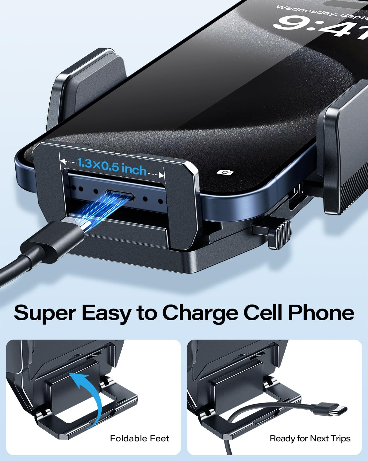 Apps2Car Sturdy Cd Slot Phone Mount With One Hand Operation Design, Hands-Free Car Phone Holder Universally Compatible With All