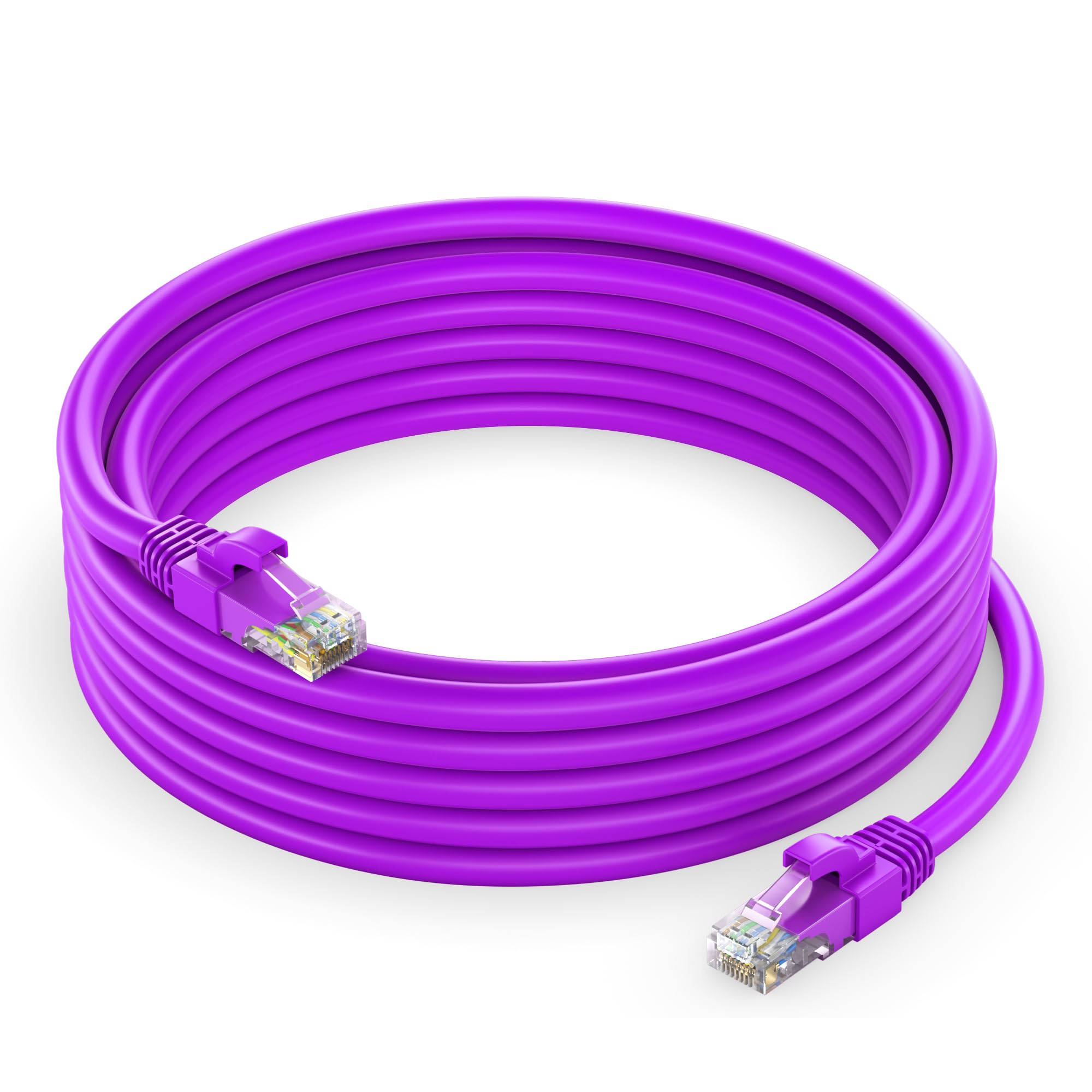 Maximm Cat 6 Ethernet Cable - 10 ft High-Speed LAN, Internet, Patch & Network Cable - UTP, 10Gbps, 550MHz Ethernet Cord - Purple