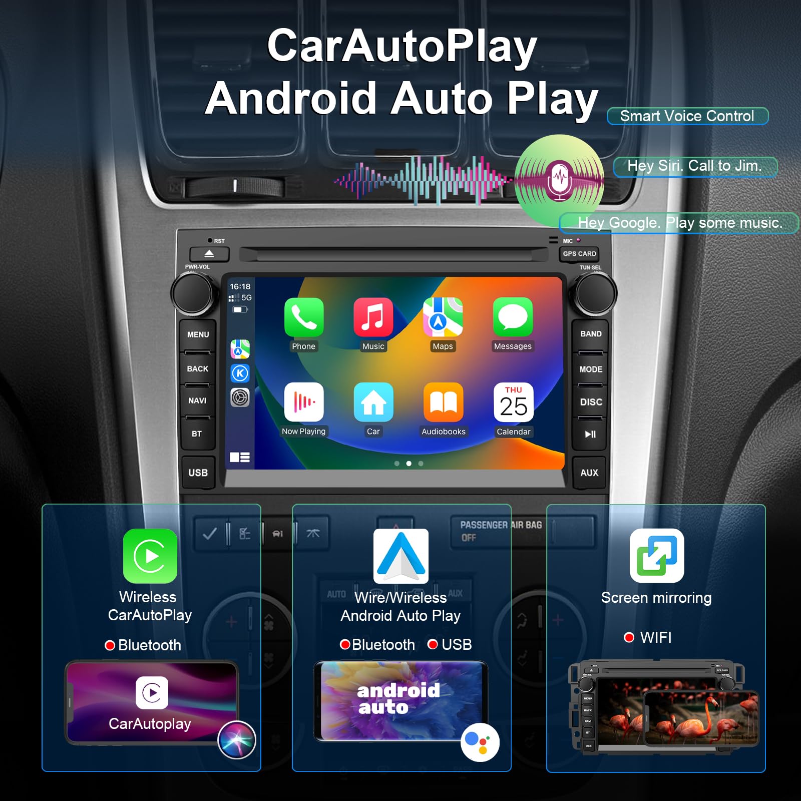 Swtnvin Car Stereo Radio For Gmc Sierra Yukon Chevrolet Buick Chevy Silverado Android 14 Dvd Player Double Din 7Inch Ips 1280 *