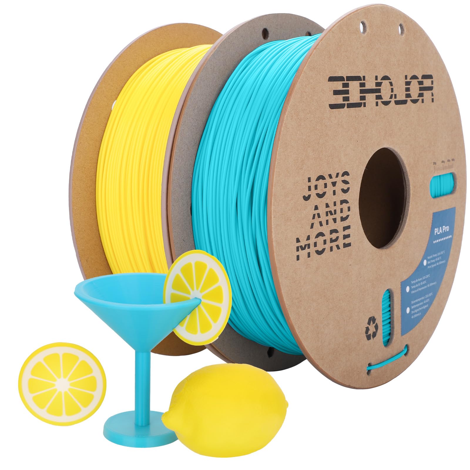 3DHoJor PLA Pro (Plus) Filament 1.75mm, 3D Printer Filament, 1kg*2 BundleCardboard Spool 3D Printing Filament, Dimensional Accur