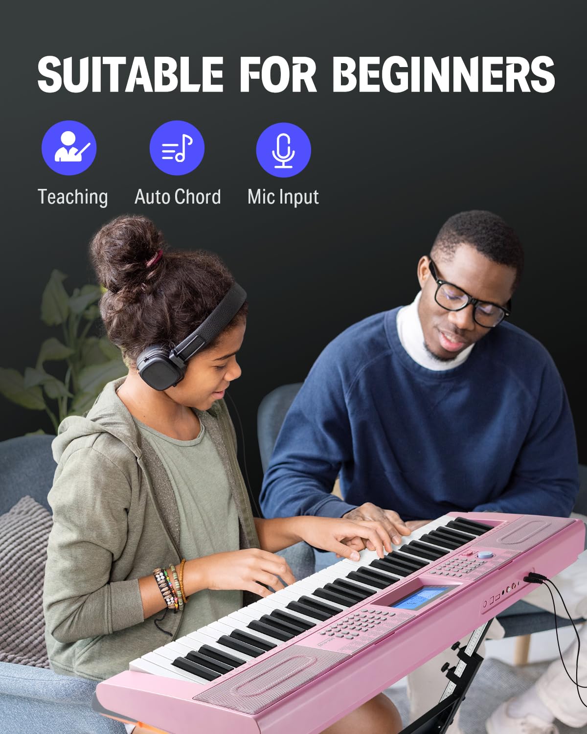 Donner Keyboard Piano 61 Key, Electric Keyboard Kit With 249 Voices, 249 Rhythms   Includes Piano Stand, Stool, Microphone, Gift