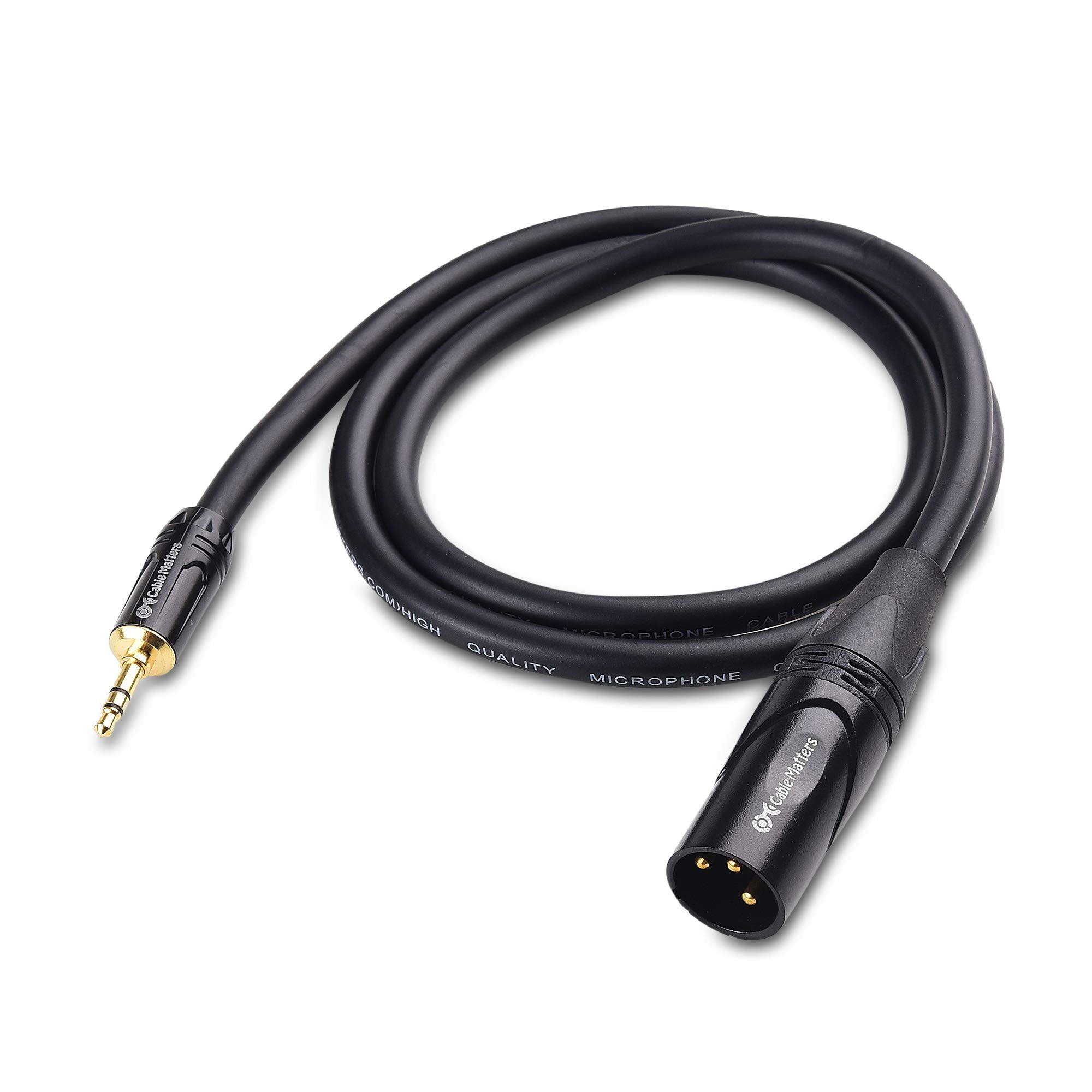 Cable Matters 3.5mm to XLR Cable 3 ft, Male to Male XLR to 1/8 Inch Cable, XLR to 3.5mm Cable, Compatible with iPod, MP3 Player, Laptop, Voice Recorder and More   3 Feet