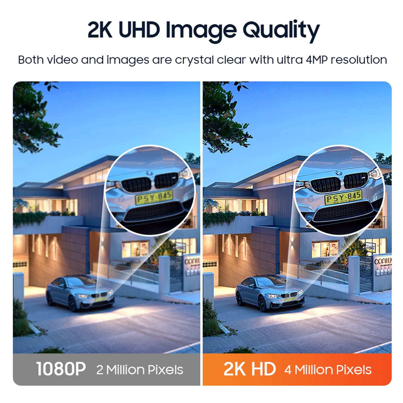 Inqmega Tuya Security Camera Outdoor, 4Mp Fhd Wifi Camera With Light Alarm System, Ai Human Detection & Auto Tracking, Color Nig