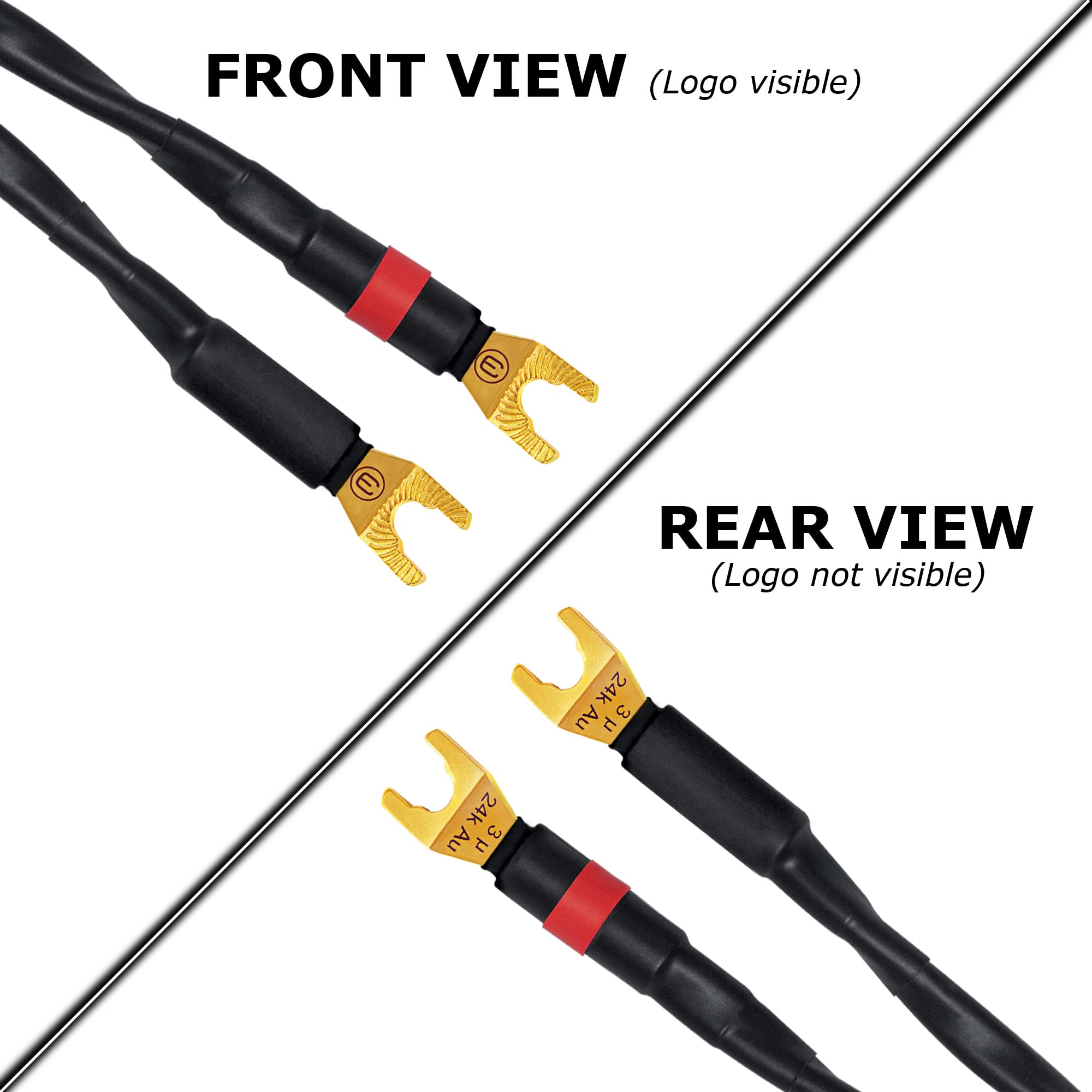 Worlds Best Cables 6 Foot   Canare 4S11 � Audiophile Grade   Hifi Star Quad Bi Wire Speaker Cable Pair With Eminence Gold Spade Connectors