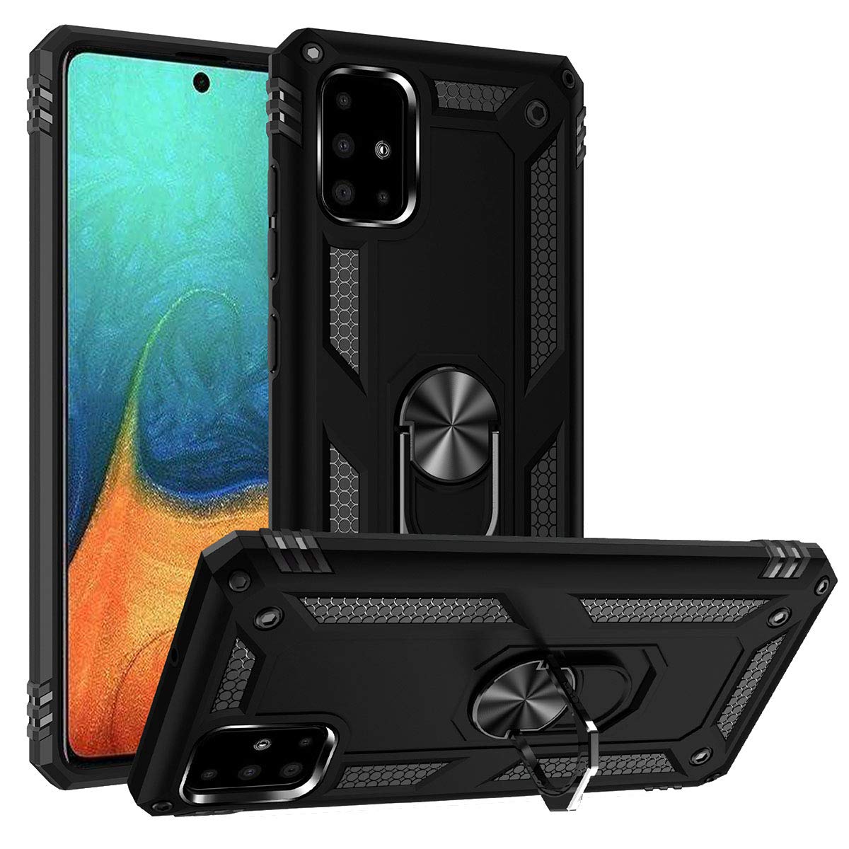 A51 Case,Addit Samsung Galaxy A51 Case Military Grade Protective Samsung A51 Cases Cover With Ring Car Mount Kickstand For Samsu
