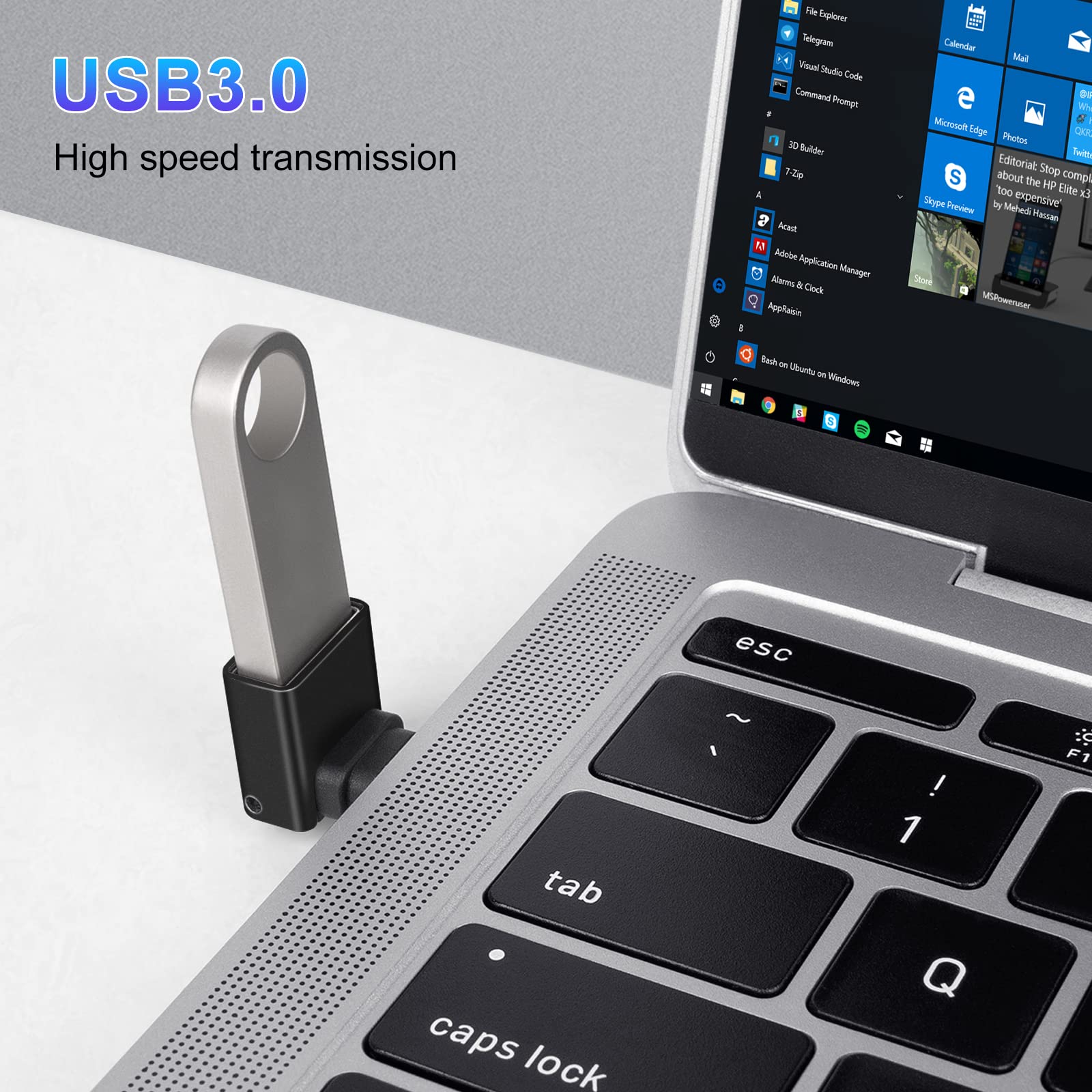 Usb C To Usb Adapter(2 Pack), 90 Degree Usb C Male To Usb 3.0 Female Adapter Otg Converter Compatible With Macbook Pro 2019/2018
