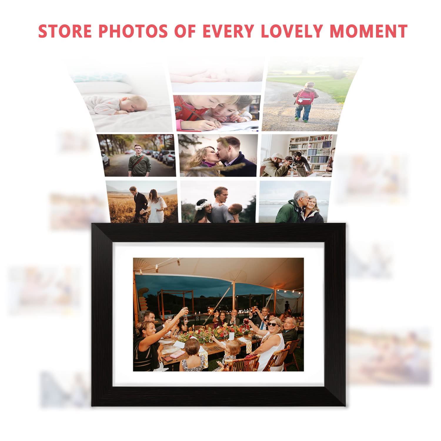 Aeezo Digital Picture Frame 10.1 Inch 1280X800 Ips Touch Screen Wifi Smart Digital Photo Frame With 16Gb Storage, Auto Rotate Ea