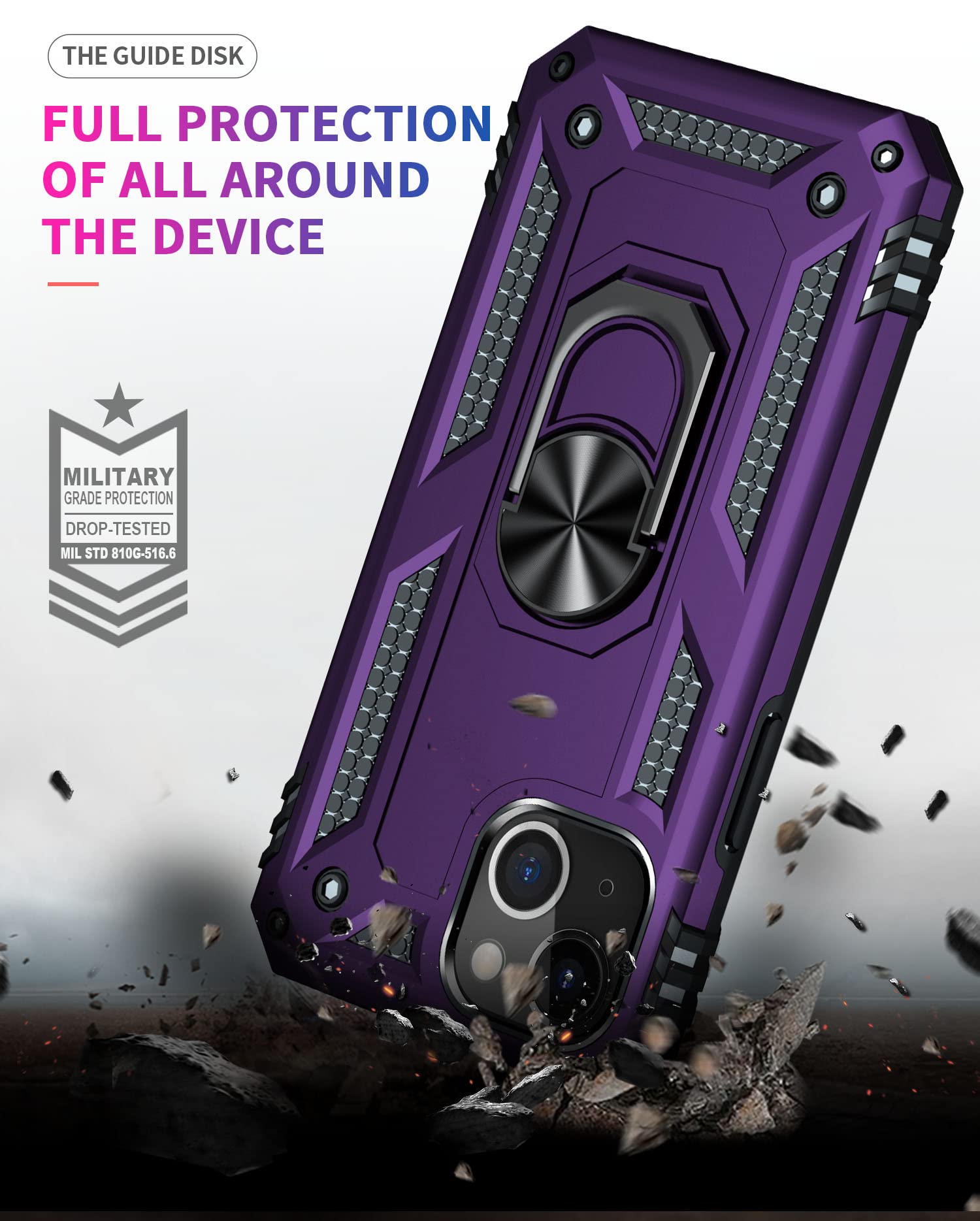 Addit Phone Case For Iphone 14 Case Iphone 14 Phone Case Woman, With Stand Ring, Support Magnet Car Mount, Military Grade, Heavy