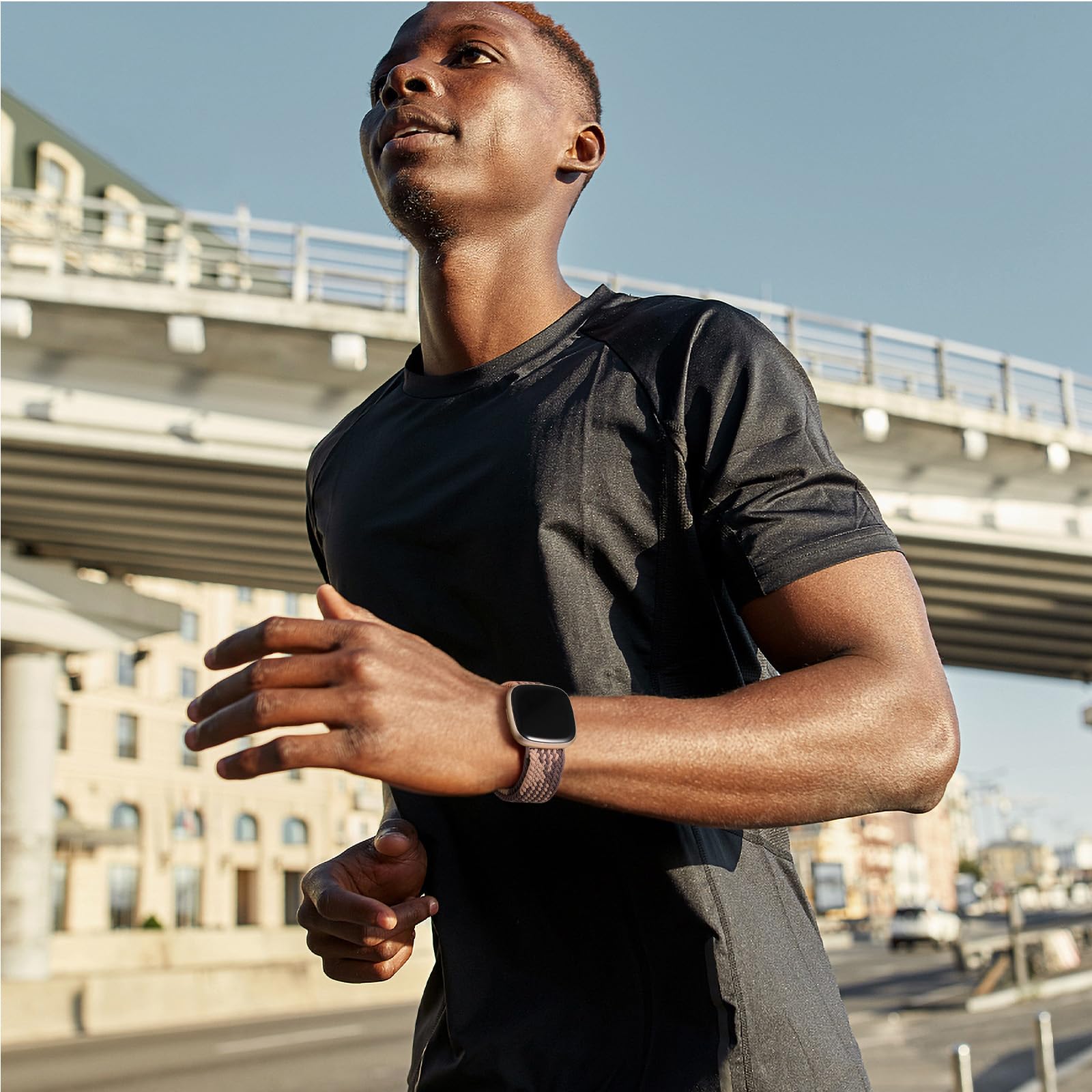 Maledan Compatible For Fitbit Versa 4/Sense 2 Bands Women Men, Cute Nylon Elastic Braided Wristbands Replacement For Fitbit Vers