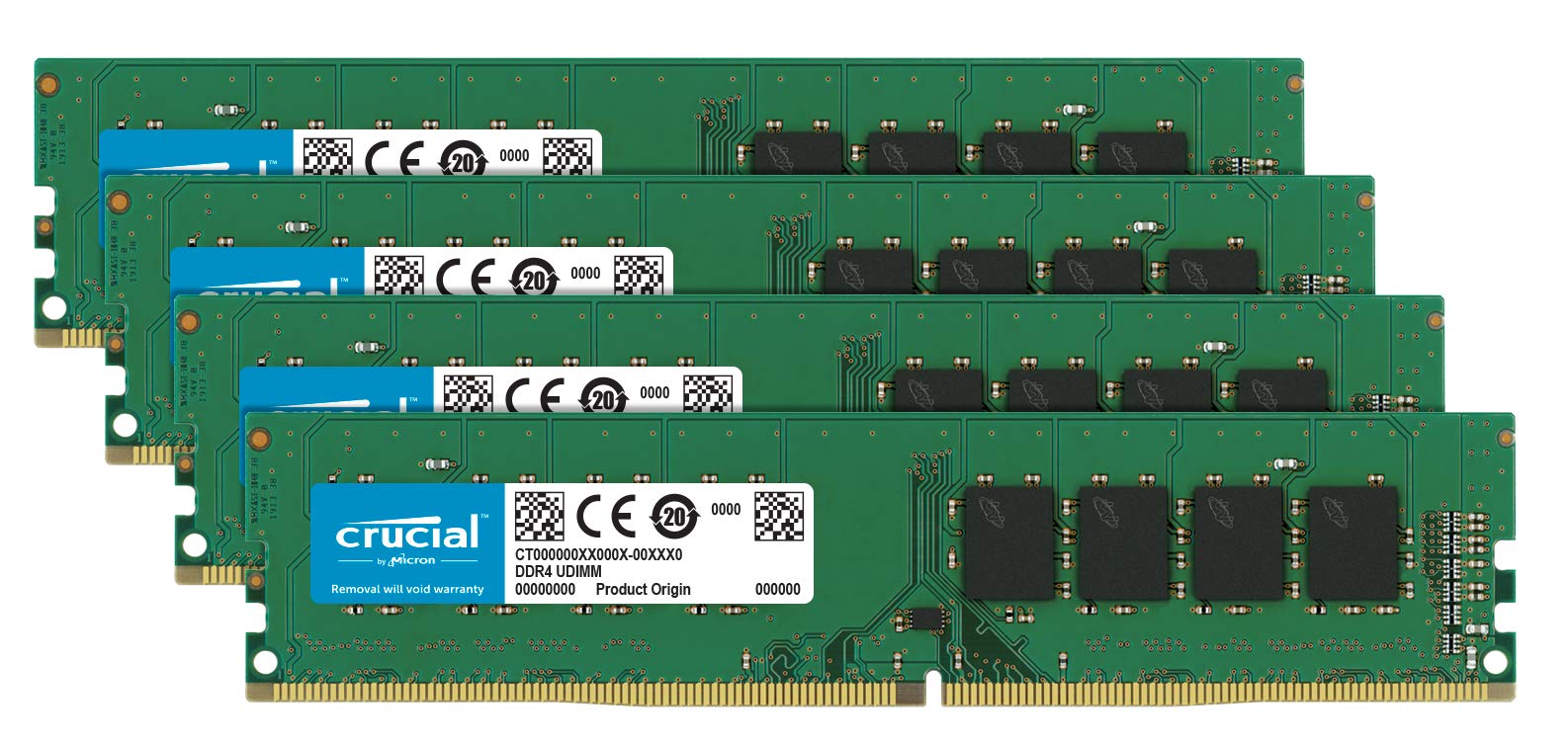 Crucial 64GB Kit (16GBx4) DDR4 2400 MT/s (PC4-19200) DR x8 DIMM 288-Pin Memory - CT4K16G4DFD824A