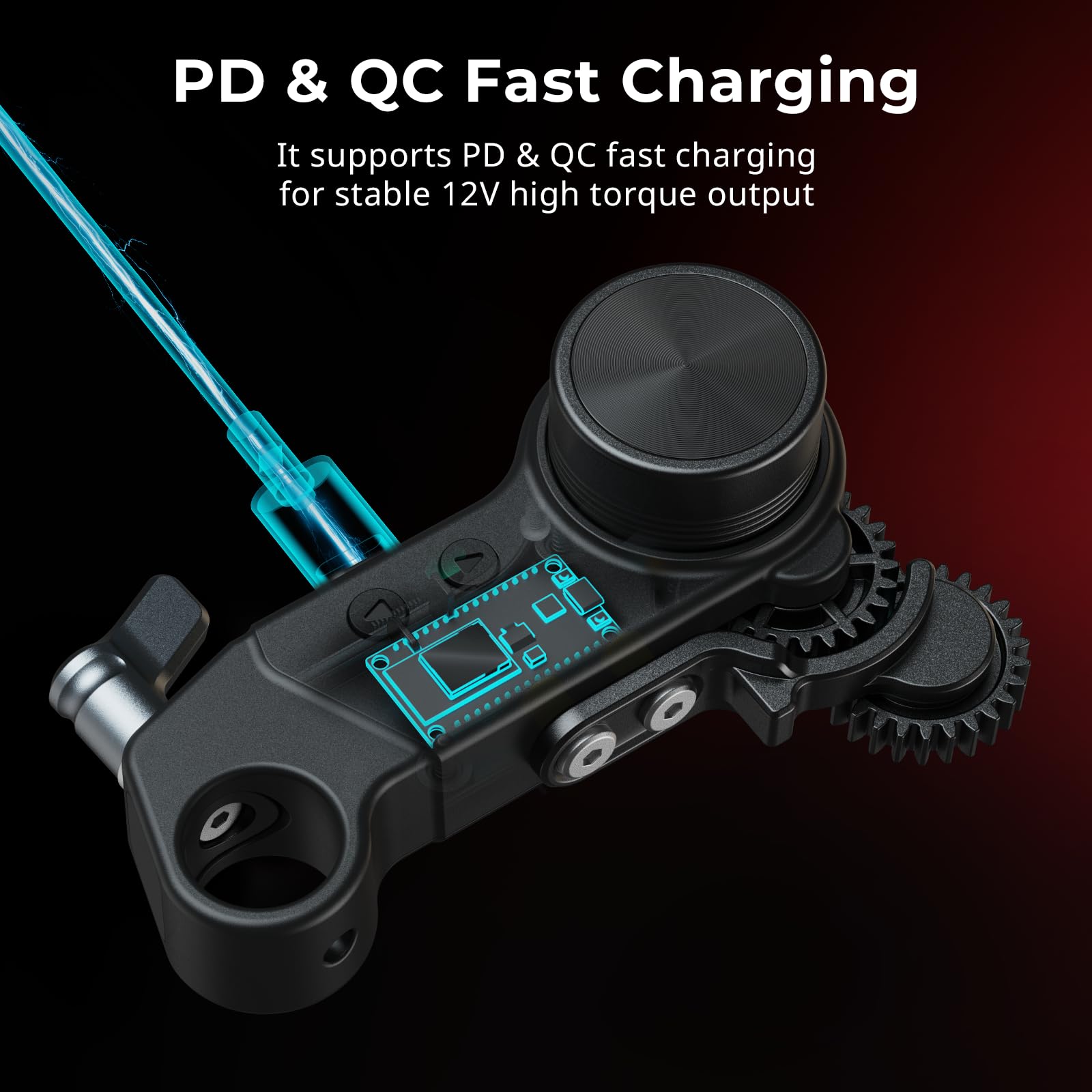 Smallrig Wireless Receiver Motor (Lite), 4.3 Kgf.Cm Peak Torque, Supports Pd & Qc Fast Charging, Low Latency And Precise Control