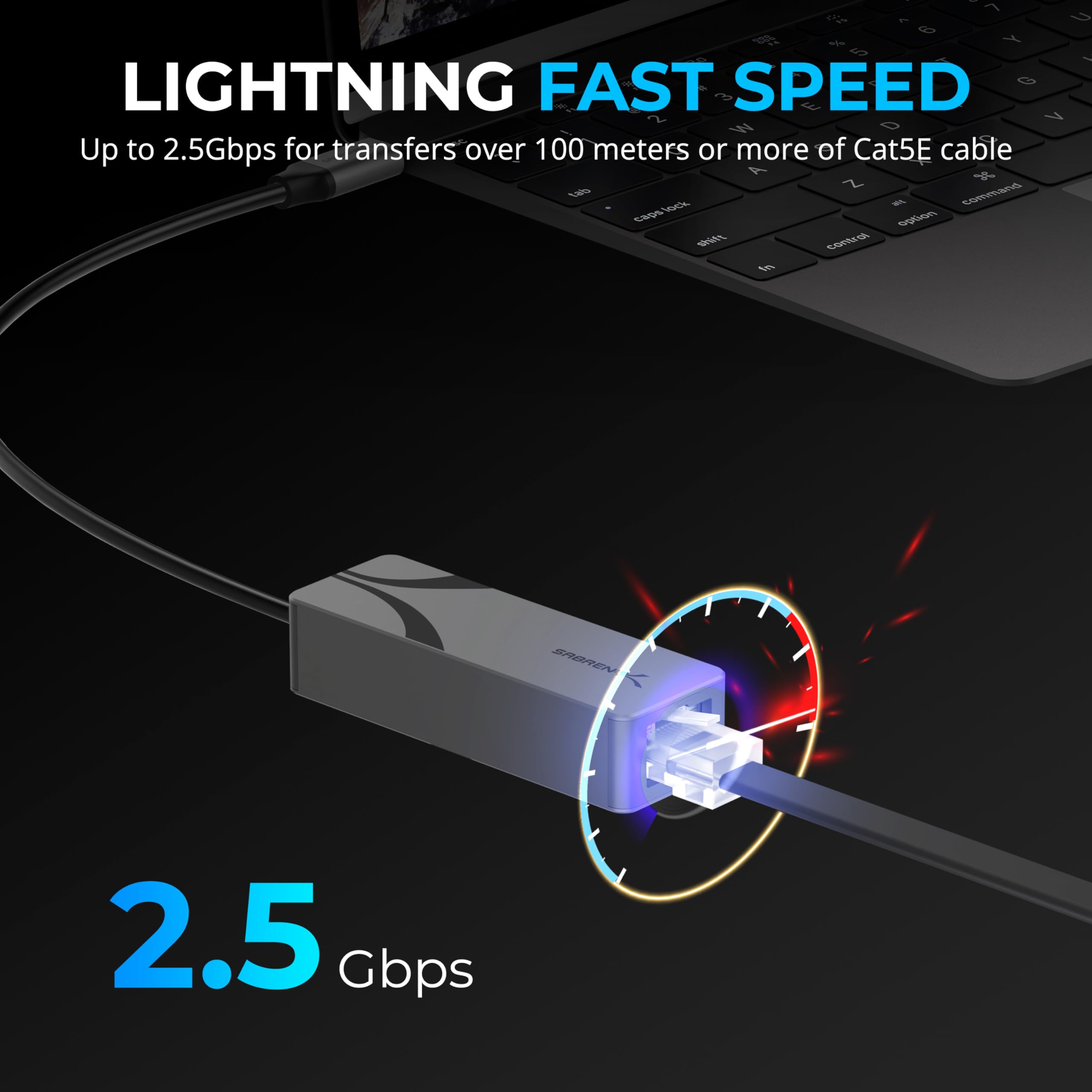 Sabrent Usb C To 2.5 Gbps Ethernet Adapter, Usb C To Gigabit Ethernet Adapter, Aluminum Portable Usb C Adapter, For Macbook Pro,