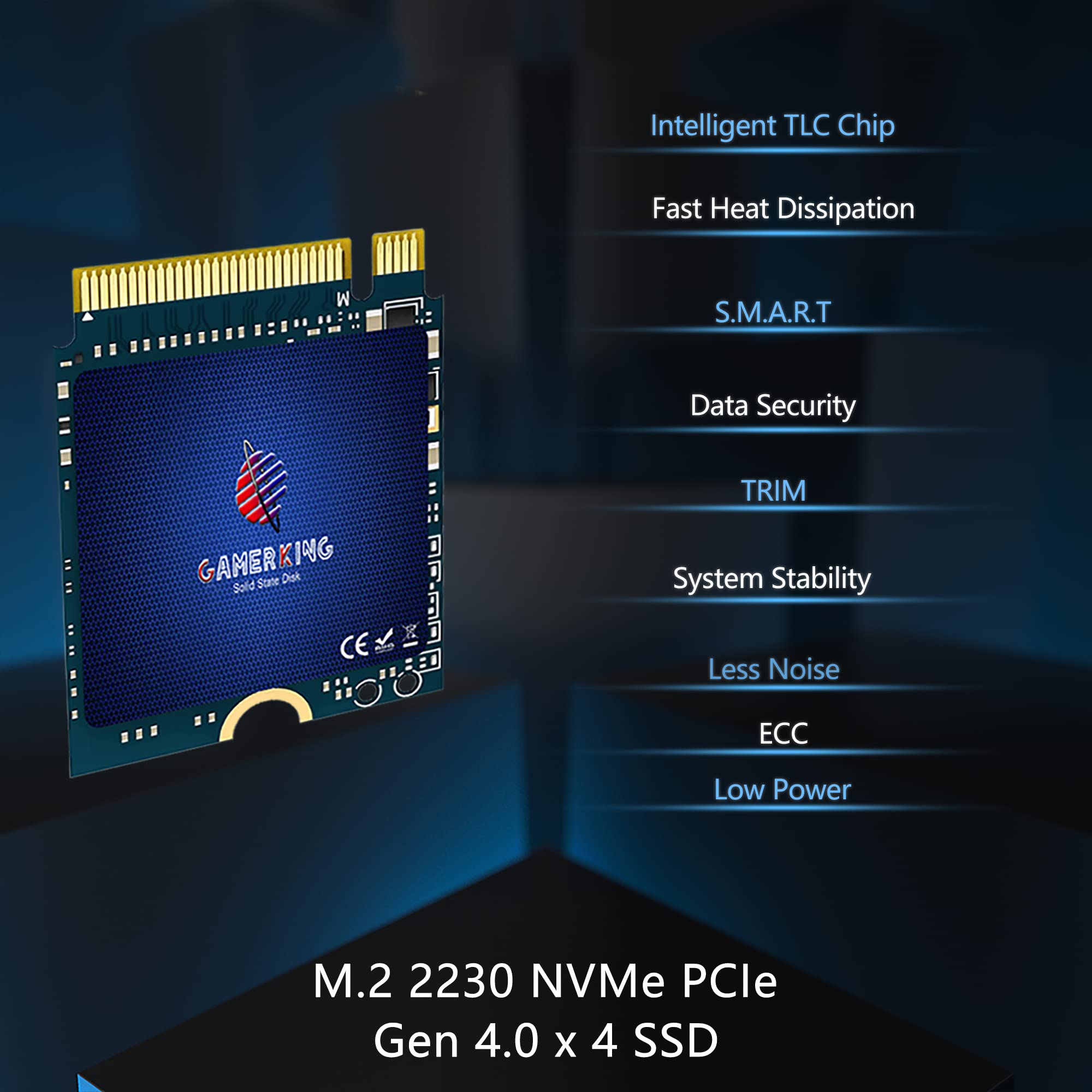 Gamerking 512Gb M.2 2230 Ssd Nvme Pcie Gen 4.0X4 Internal Solid State Drive, Compatible With Ps5,Steam Deck, Microsoft Surface, Ultrabook, Laptop, Desktop,Gpd (M.2 2230 Pcie 4.0, 512Gb)