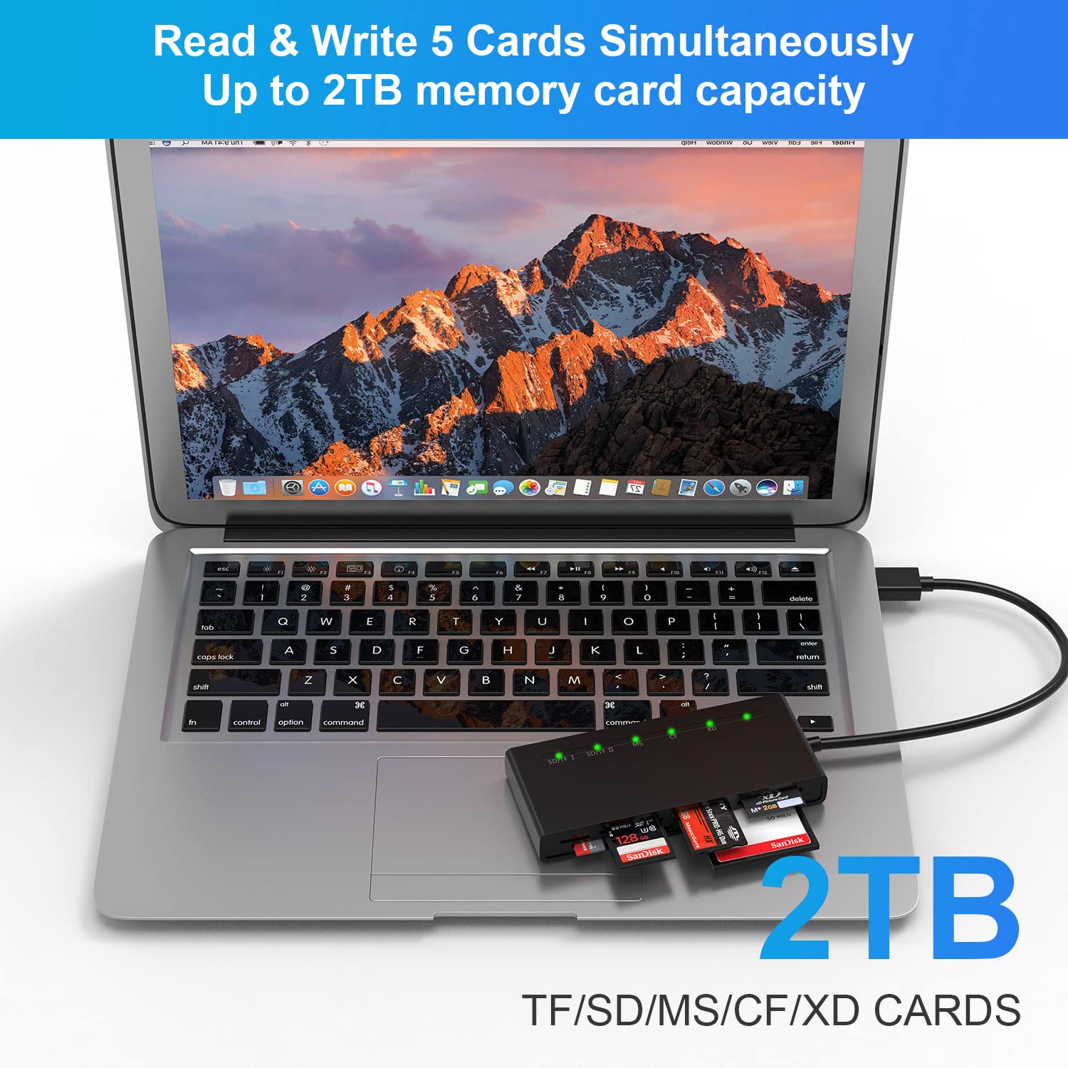 Usb3.0 Multi Sd Card Reader, Sd/Tf/Micro Sd/Cf/Ms/Xd 7 In 1 5Gbps High Speed Memory Card Reader For Sdxc Sdhc Tf Micro Sd Cf Ms