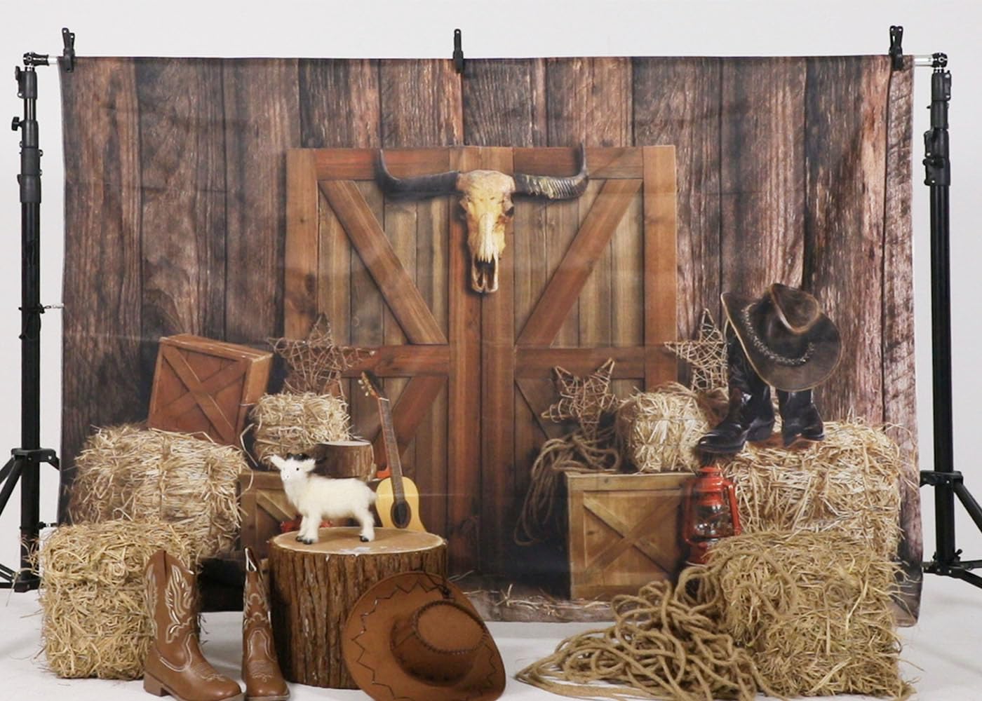 Western Cowboy Backdrop Wild West Photo Background Portrait Photography Props Cowgirl Theme Birthday Party Decorations, Ladvis 8