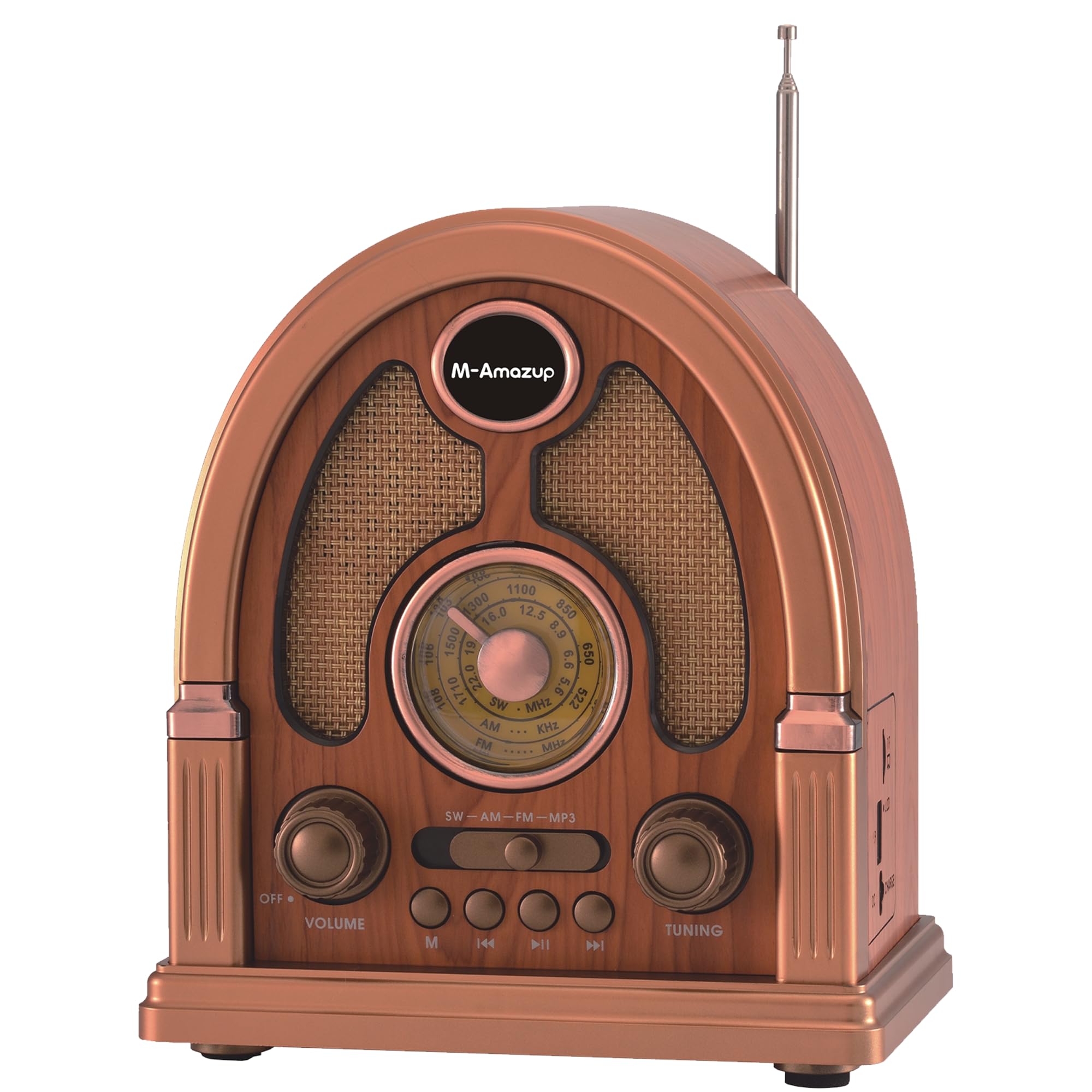 M-Amazup Radios Portable Am Fm, Vintage Portable Radio Support Tf,Usb,Tws,Bluetooth 5.3, Battery Or Usb Charging, Transistor Sho