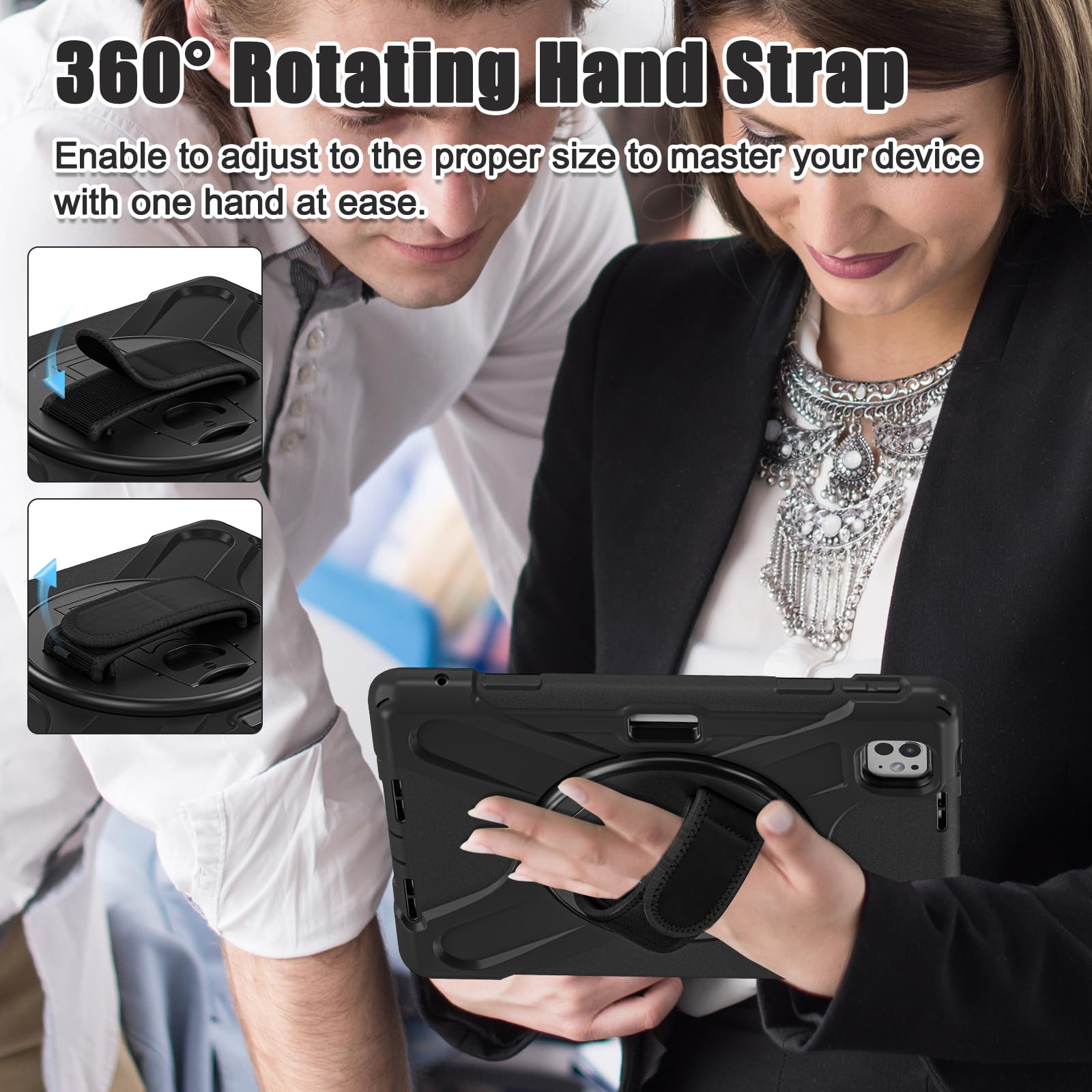 Zenrich Ipad Pro 11 Case 5Th Generation (M4) 2024, Shockproof Heavy Duty Rugged Case For Ipad Pro 11 Inch A2836 A2837 With Kicks