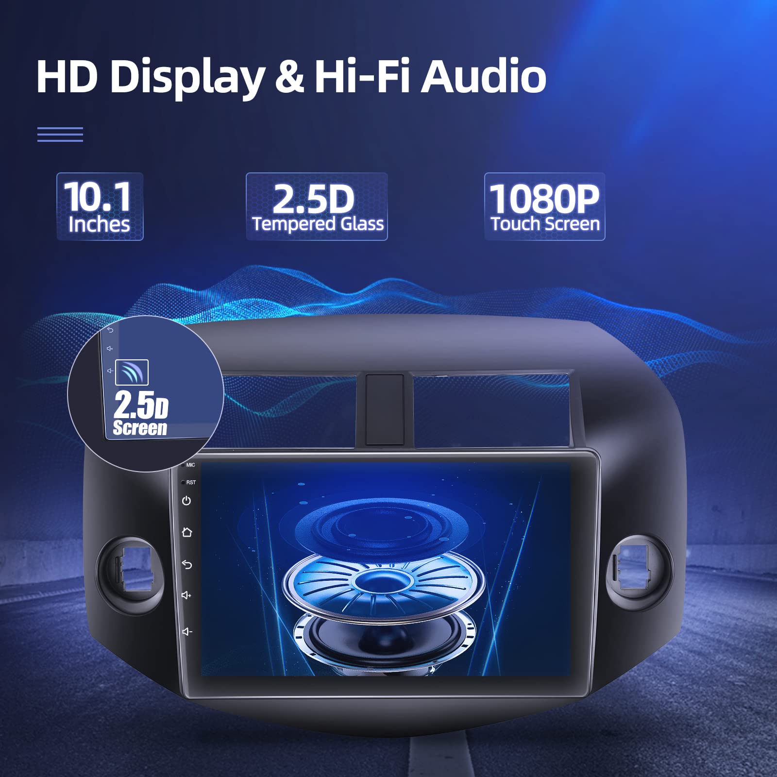 [2Gb+64Gb] 10.1 Inches Car Radio For Toyota Rav4 2007 2012, Android 13 Touch Screen Car Stereo, Carplay&Android Auto/1080P/Hi Fi