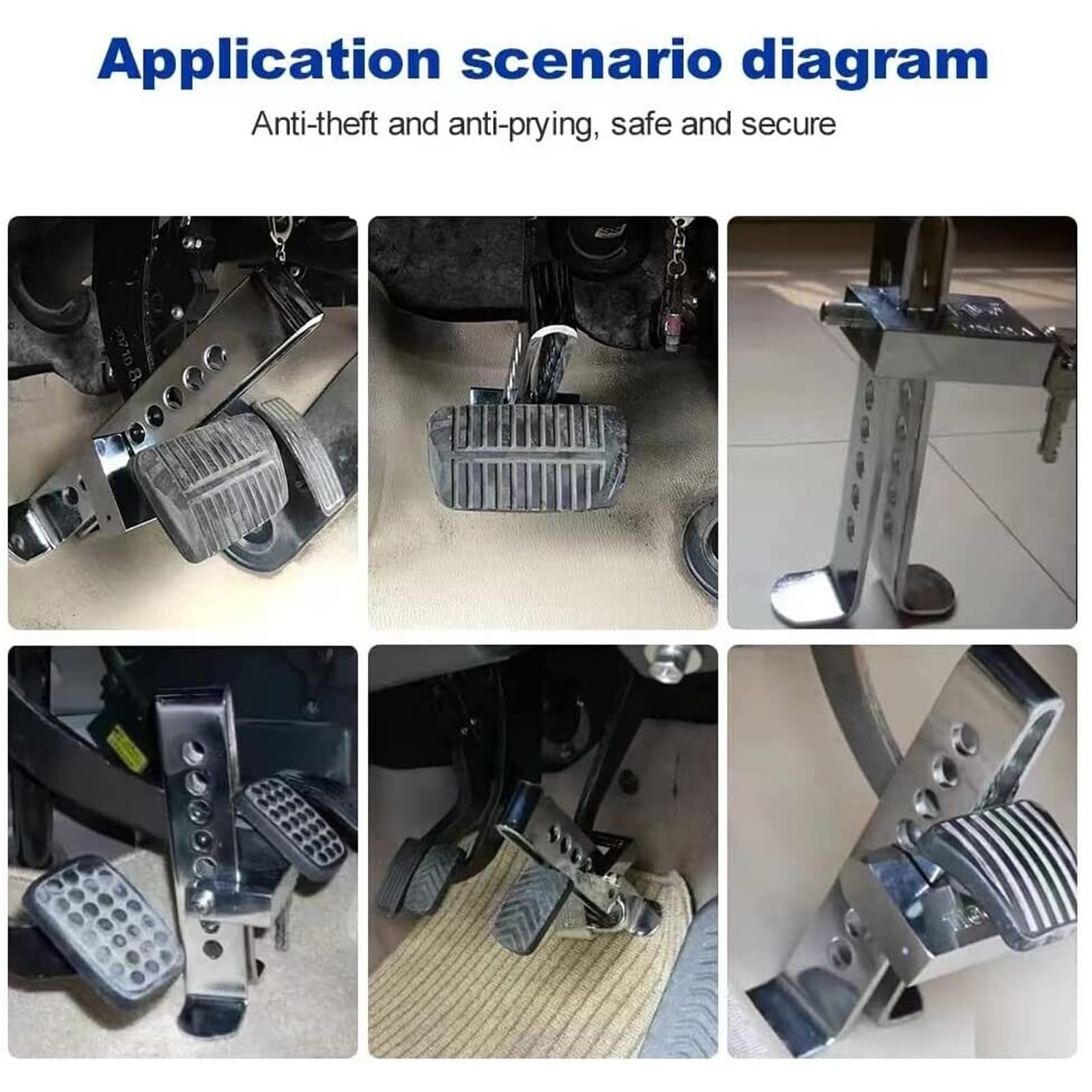 Vechkom Anti Theft Clutch Lock Brake Lock Stainless Steel Auto Lock Vehicle Security Protection Supplies Car