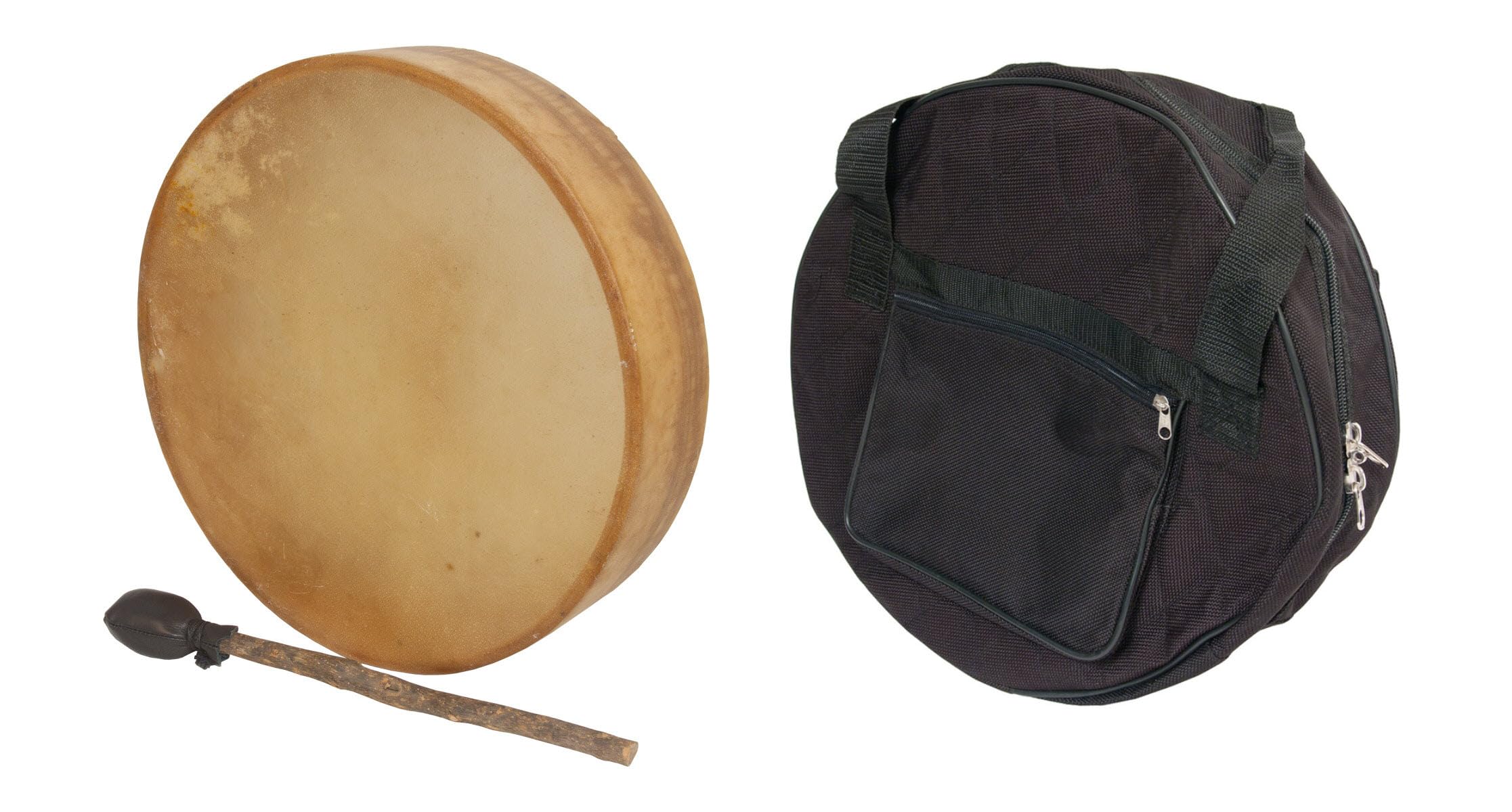 14inch Shaman Wood Frame Drum W/Leather Beater & Gig Bag