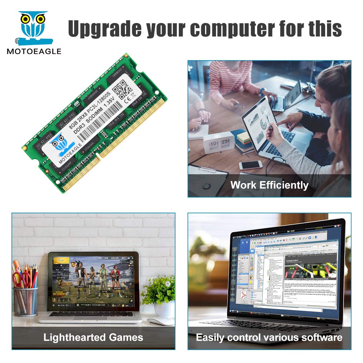 8Gb Ddr3L 1600 Mhz Sodimm Pc3L 12800S Ram Motoeagle 2Rx8 Pc3 1600 Ddr3 12800 1.35V Laptop Memory 204Pin