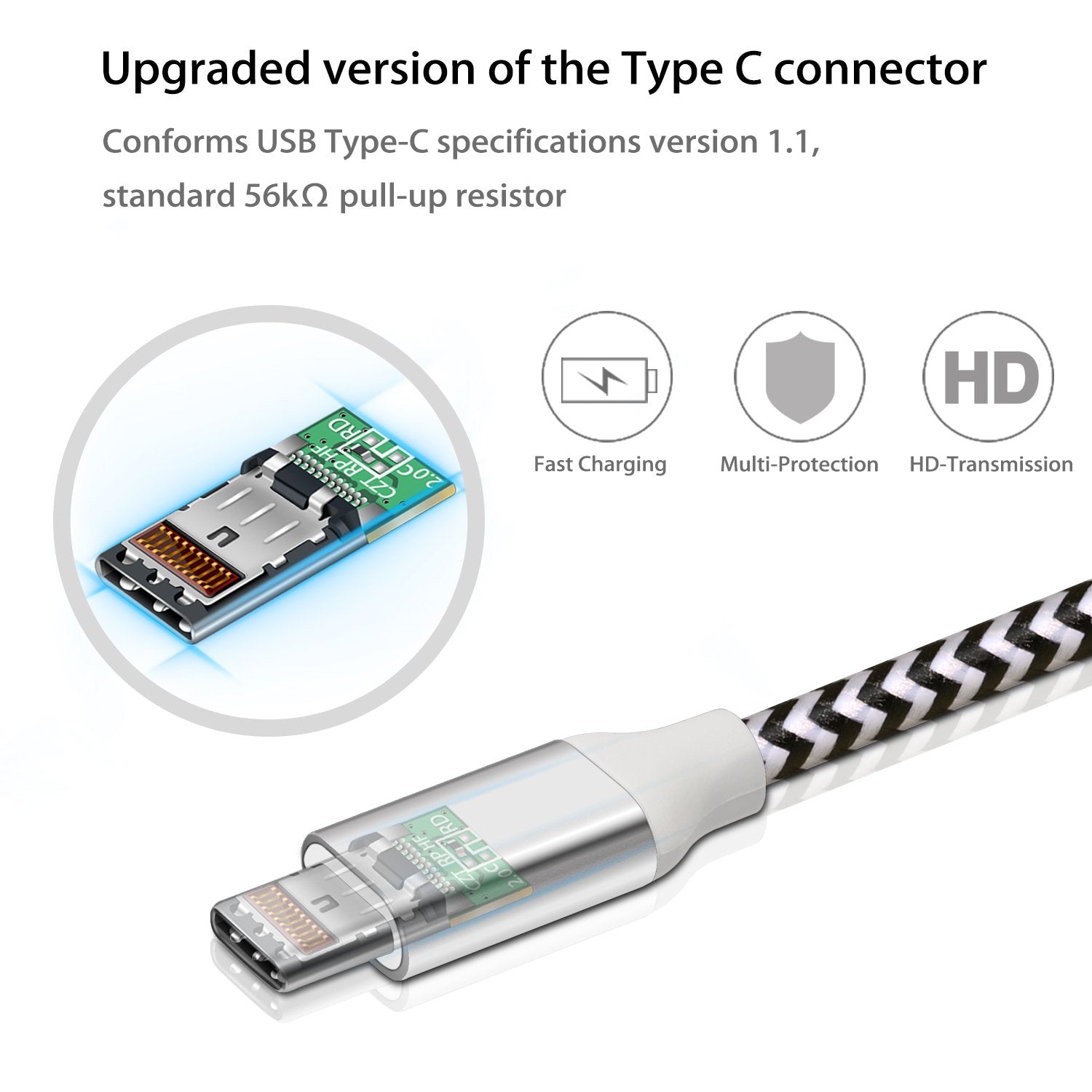 Fasgear Usb C To Usb A Cables 10Ft 2 Pack Long 3A Fast Charging Type C 2.0 Charger Cable Braided Compatible With Galaxy S21 Plus