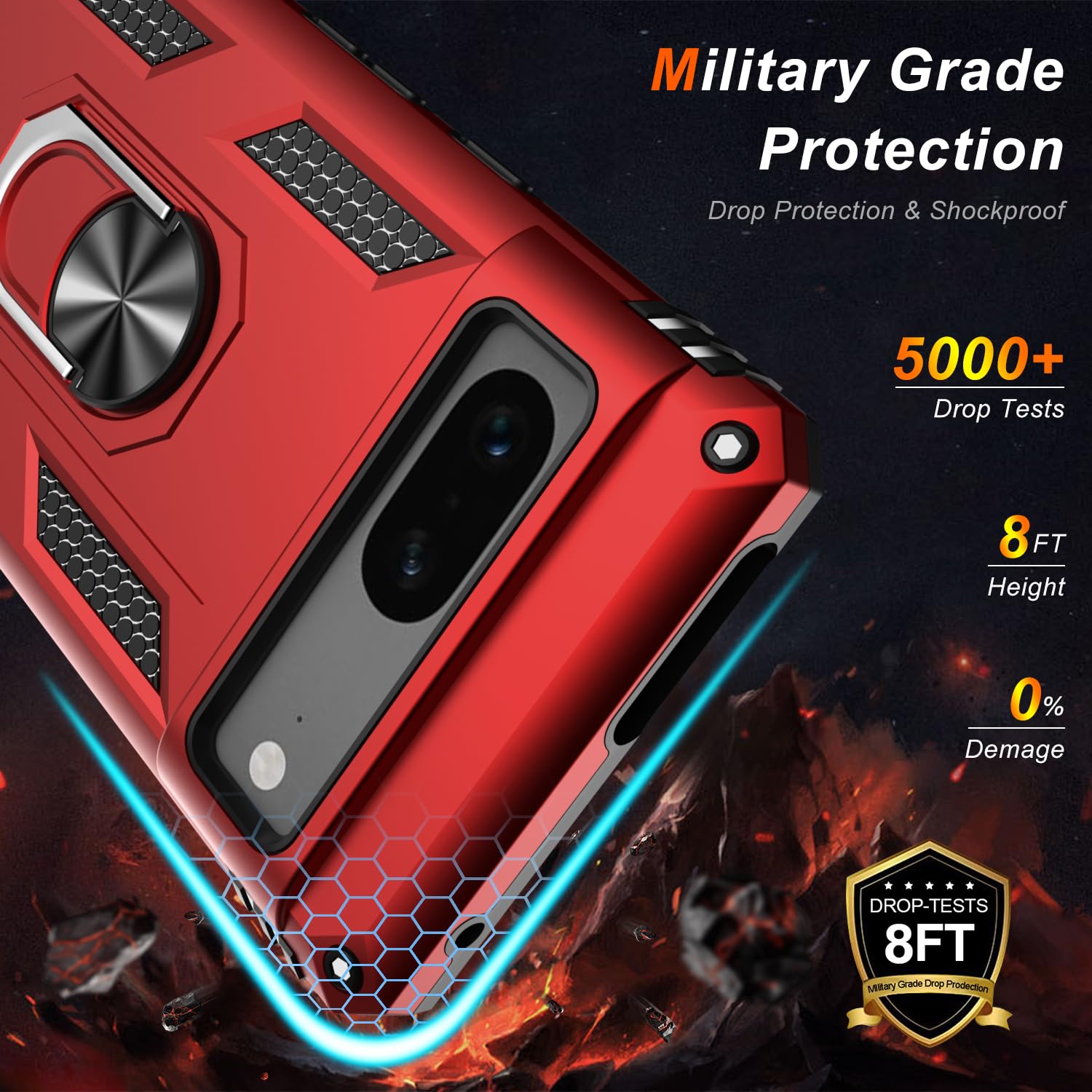 Lumarke For Google Pixel 7 Case With Screen Protector,Pass 16Ft. Drop Tested Military Grade Protective Phone Cover With Magnetic