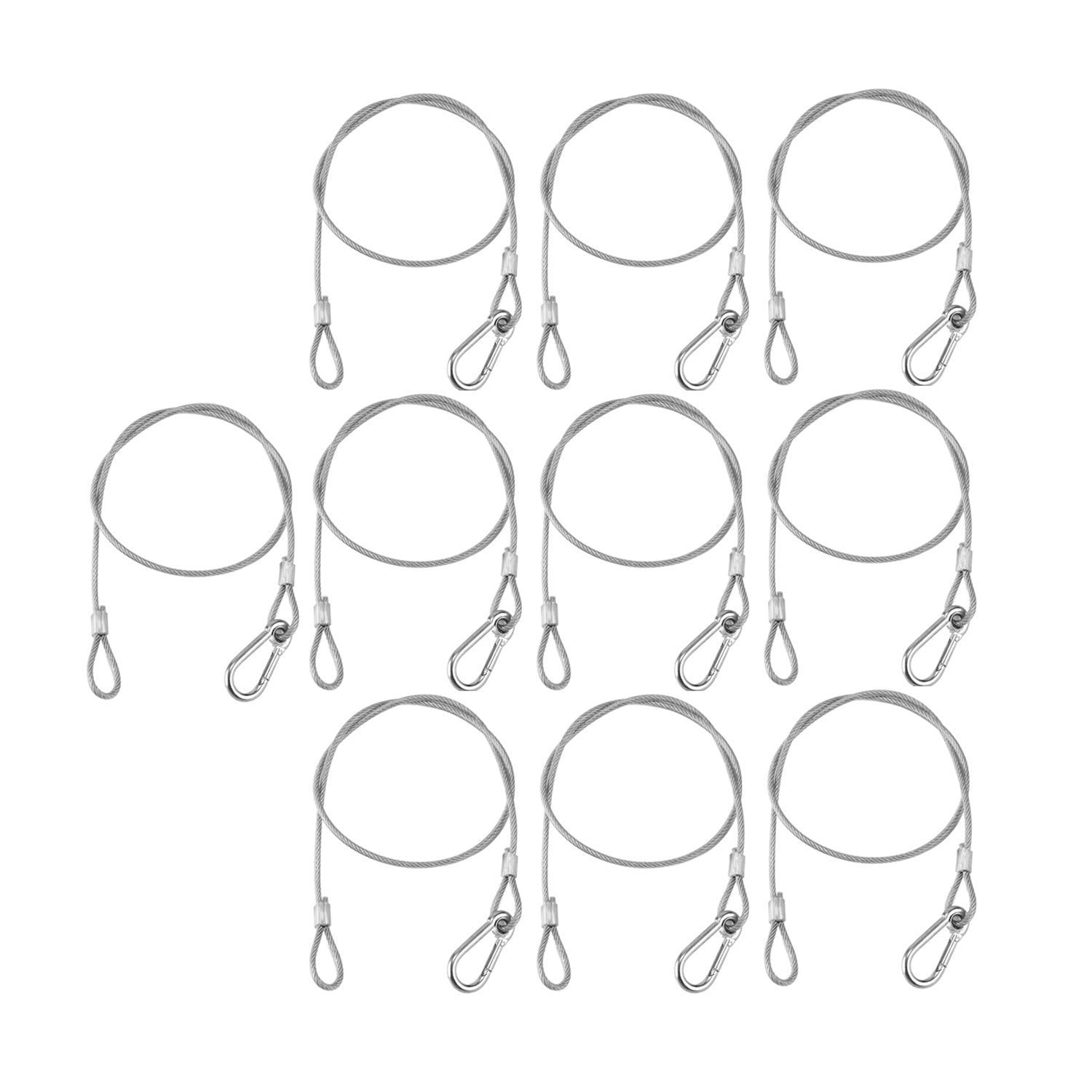 Mfl. Stage Lights Safety Cables 110 Lb Load Duty 31.5'' Stainless Steel Security Rope For Party Lights Dj Light Stage Lighting, 