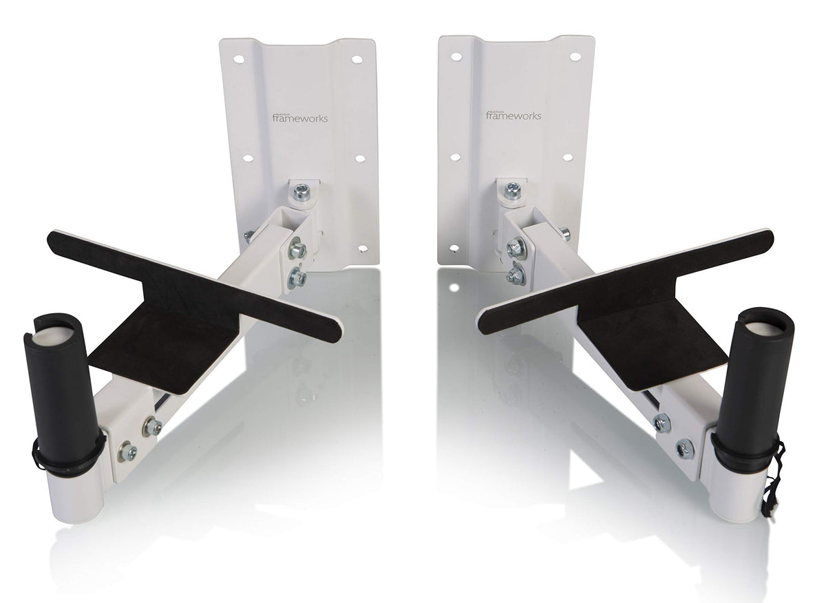 Gator Frameworks Adjustable Studio Speaker Wall Mount; Fits Both 38mm & 35mm Speaker Mounts; White (GFWSPKWM100W)