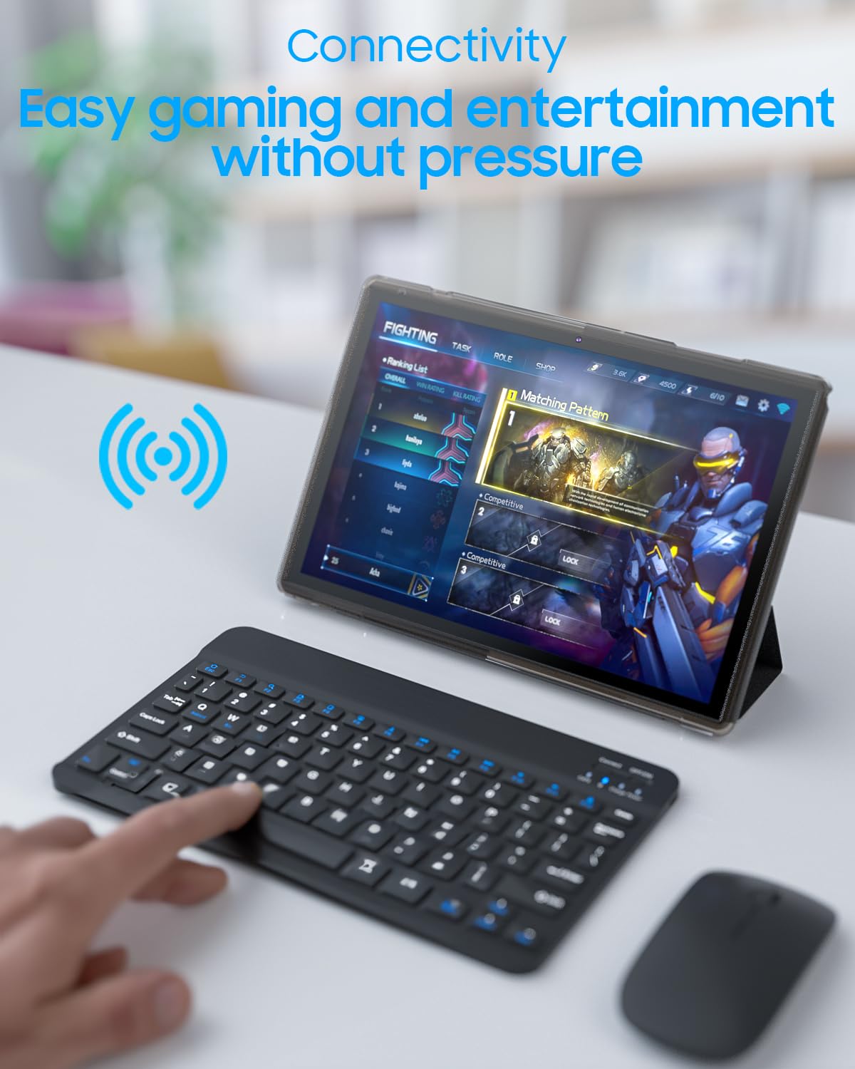 Tablet 2 In 1 Android 12 Tablets With Keyboard 10 Inch Tabletas, Include Mouse Stylus Case Tempered Film, 6000Mah Tablet 4Gb+32G