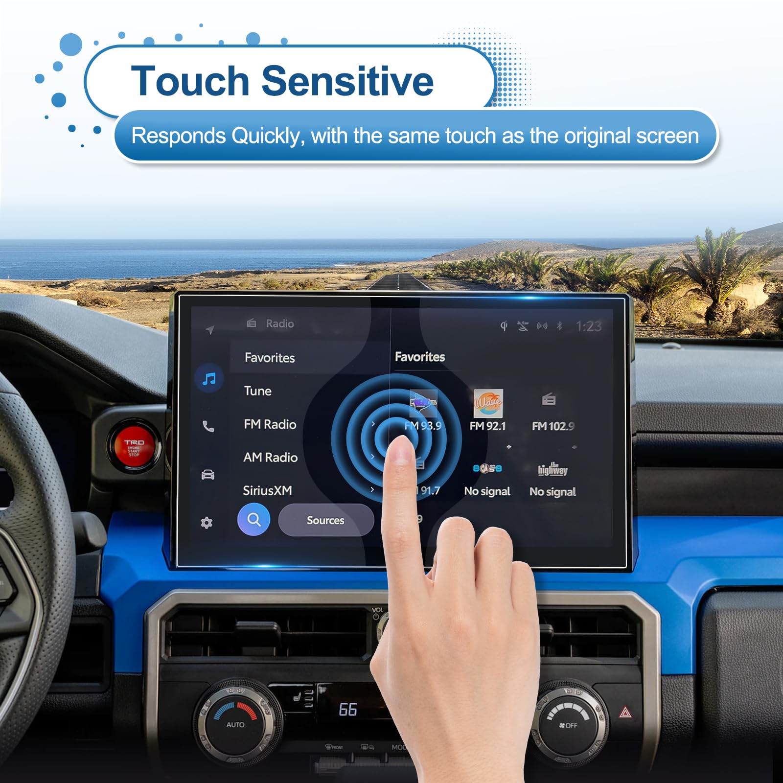 Coleya Updated 2024 Tacoma Screen Protector For Toyota Tacoma (Limited/Trailhunter/Trd Pro/Trd Sport/Trd Off Road)14 In Touchscr