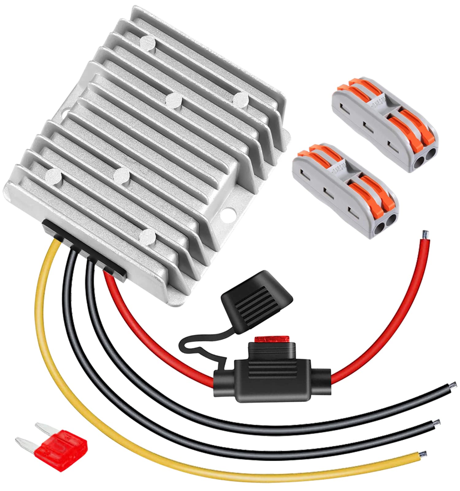 Dc To Dc Converter Golf Cart 36V 48V To 12V 10A 120W Step Down Converter Voltage Regulator Reducer Transformer With Fuse Waterpr
