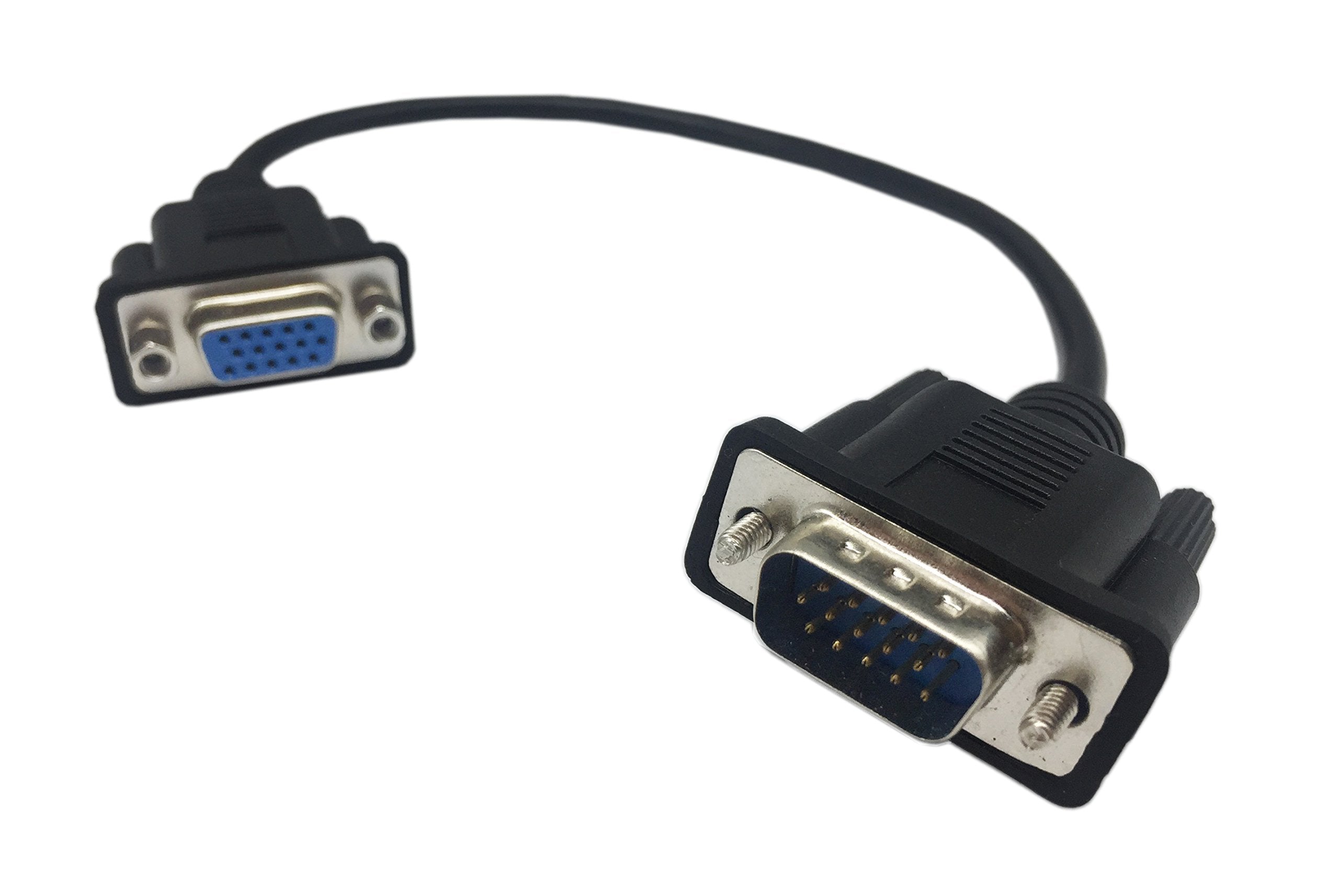Cerrxian 1Ft Vga Svga 15 Pin Hd15 Male To Female Adapter Video Monitor Extension Cable For Pc Laptop Tv Porjector(Mf)