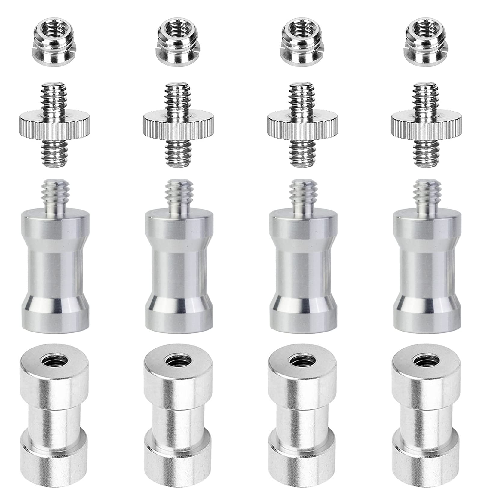 Homeet 16Pcs Camera Screws Mount Set 1/4 Inch And 3/8 Inch Threaded Converter Screws Adapter Flash Shoe Mount For Dslr Camera/Tr