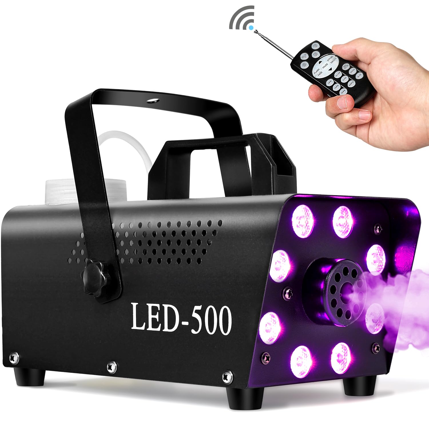 Upgraded Fog Machine Portable Smoke Machine With Lights, Fog Machine For Indoor Outdoor Halloween Parties