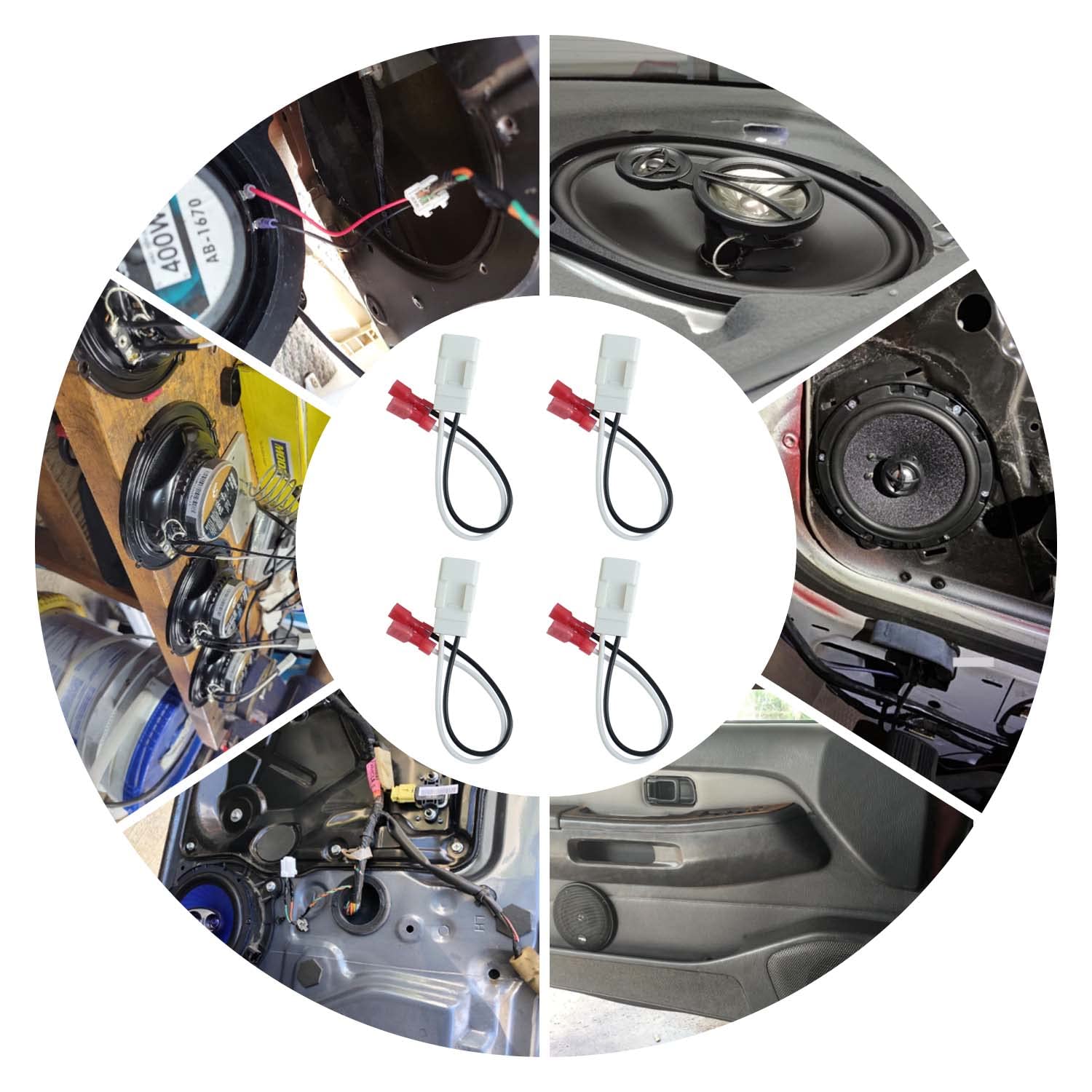 4 Pack Speaker Harness For Jeep Dodge Chrysler Models Front Rear Door Speaker Wiring Harness Adapter 72 6514   Door Speaker Repl